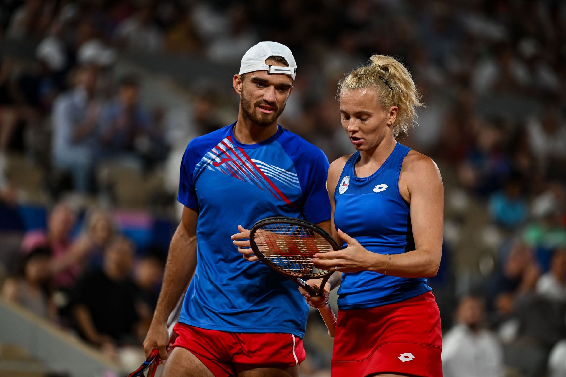 Katerina Siniakova and Tomas Machac at the Olympic Games Paris 2024. (Image: Getty)