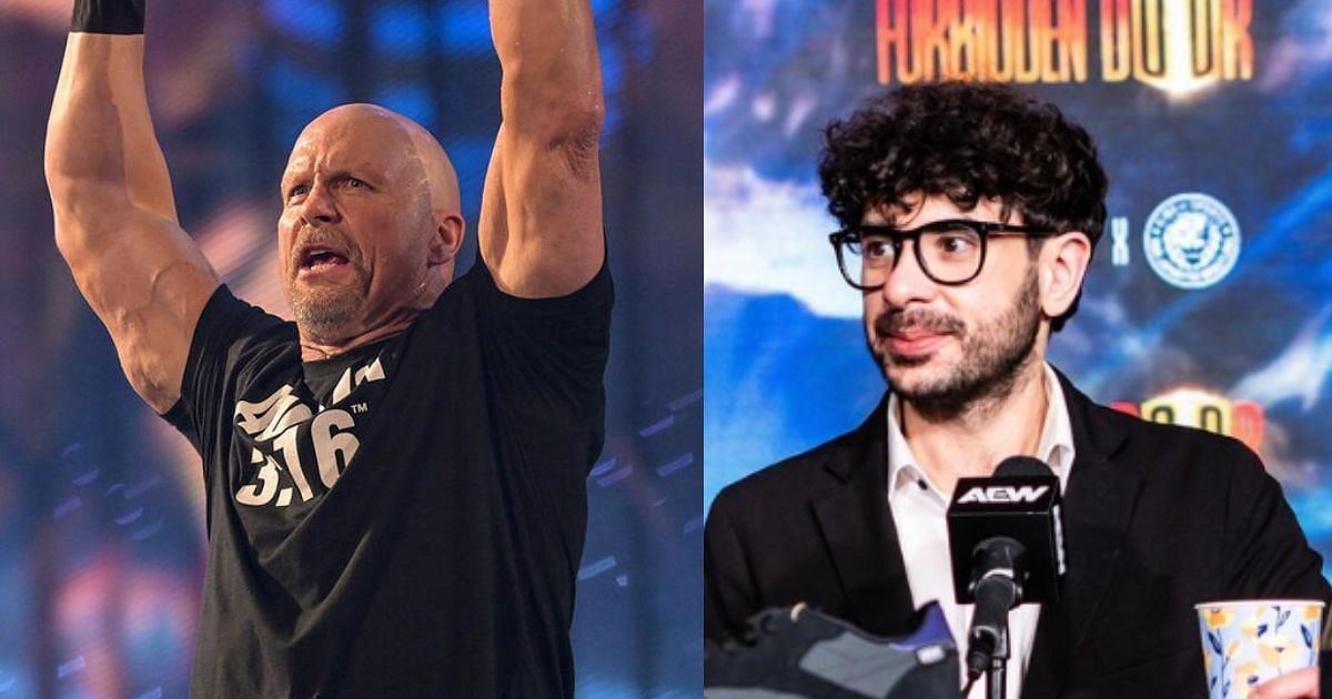 Steve Austin (left) and Tony Khan (right) [Source: WWE gallery and Tony