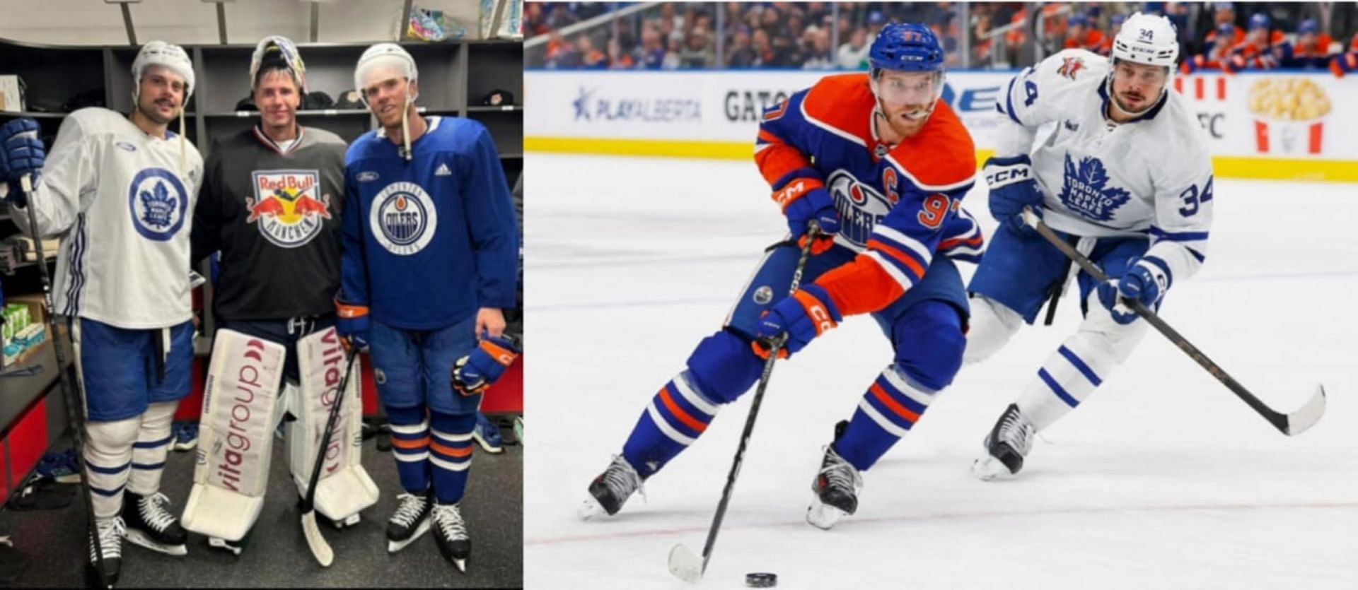 Auston Matthews &amp; Connor McDavid in Germany Vs playing against each other - Image Source - NHL