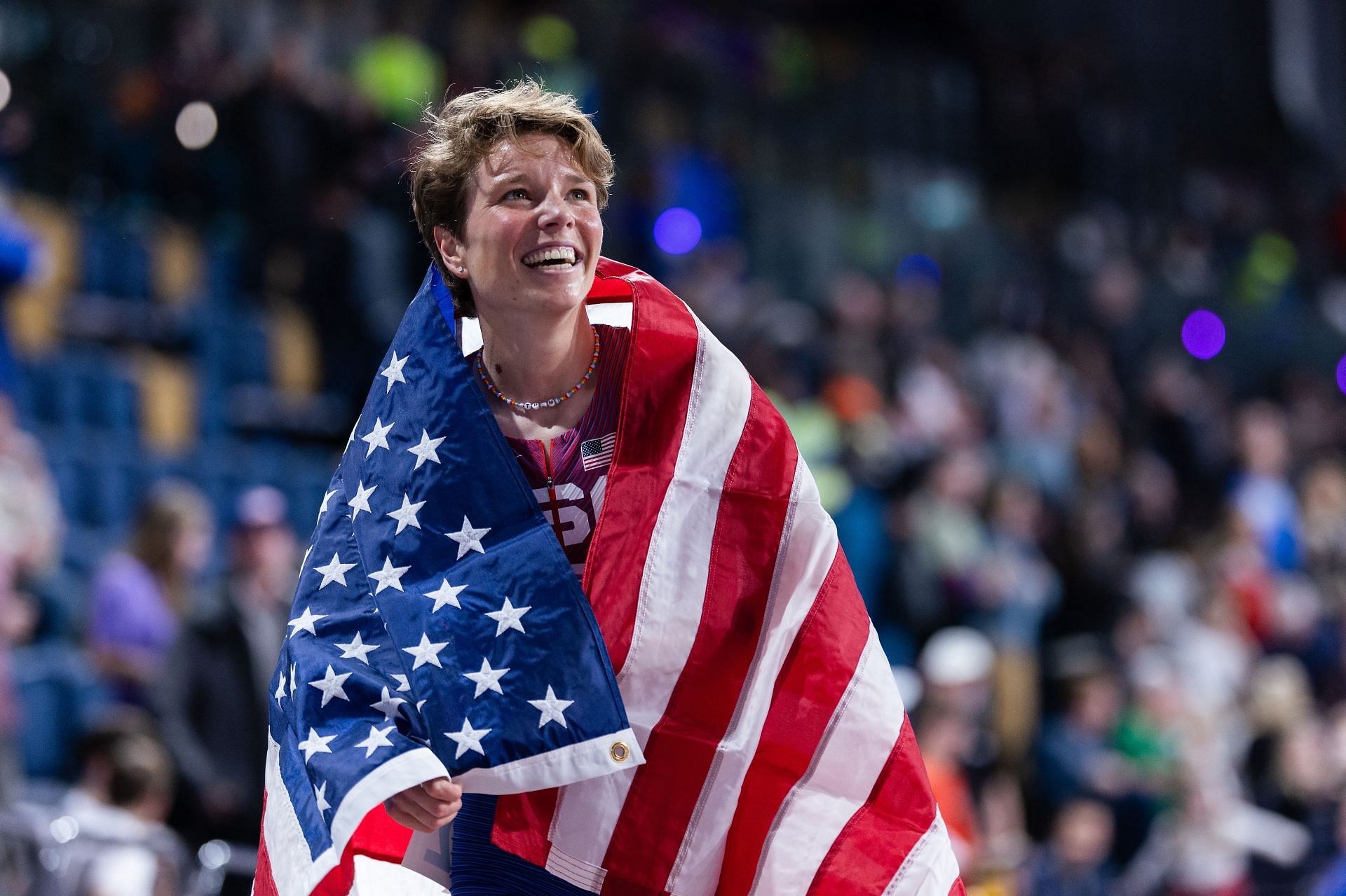 Hiltz at the World Athletics Indoor Championships Glasgow (Image via: Getty)