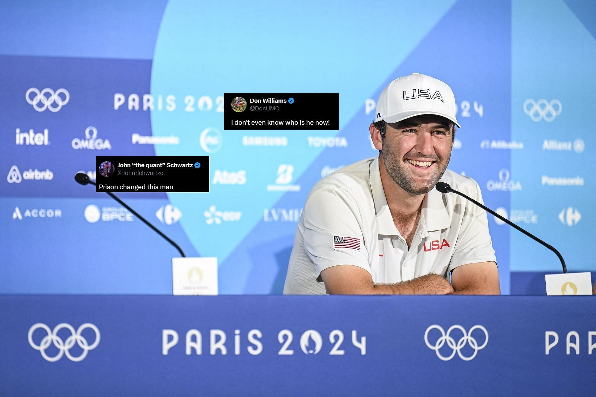 Scottie Scheffler during the press conference ahead of the 2024 Olympics (Image via Getty)