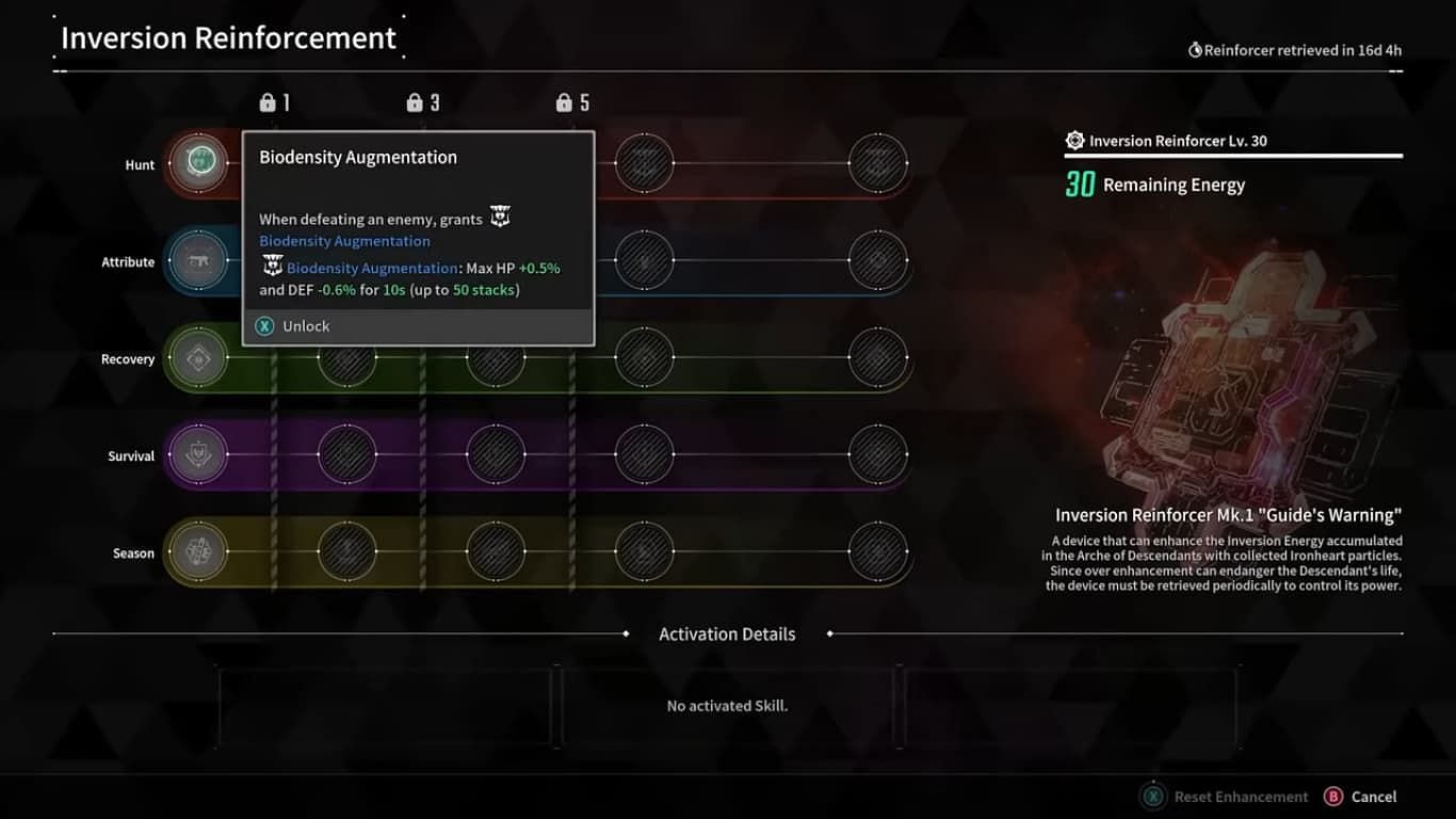 Inversion Reinforcement will have its own dedicated menu (Image via Nexon)