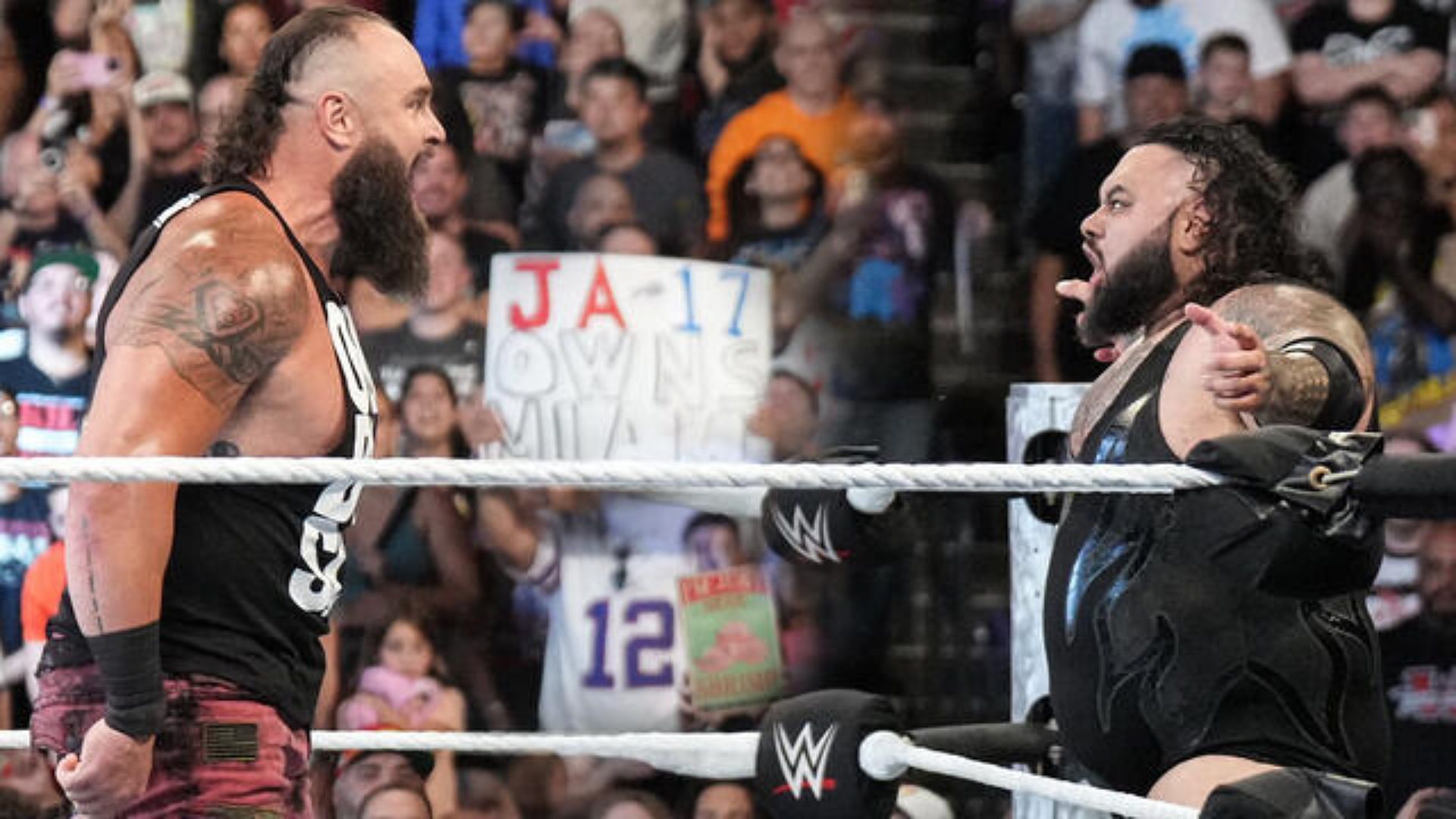 Braun Strowman face-to-face with Bronson Reed (Image Credits: WWE.com)