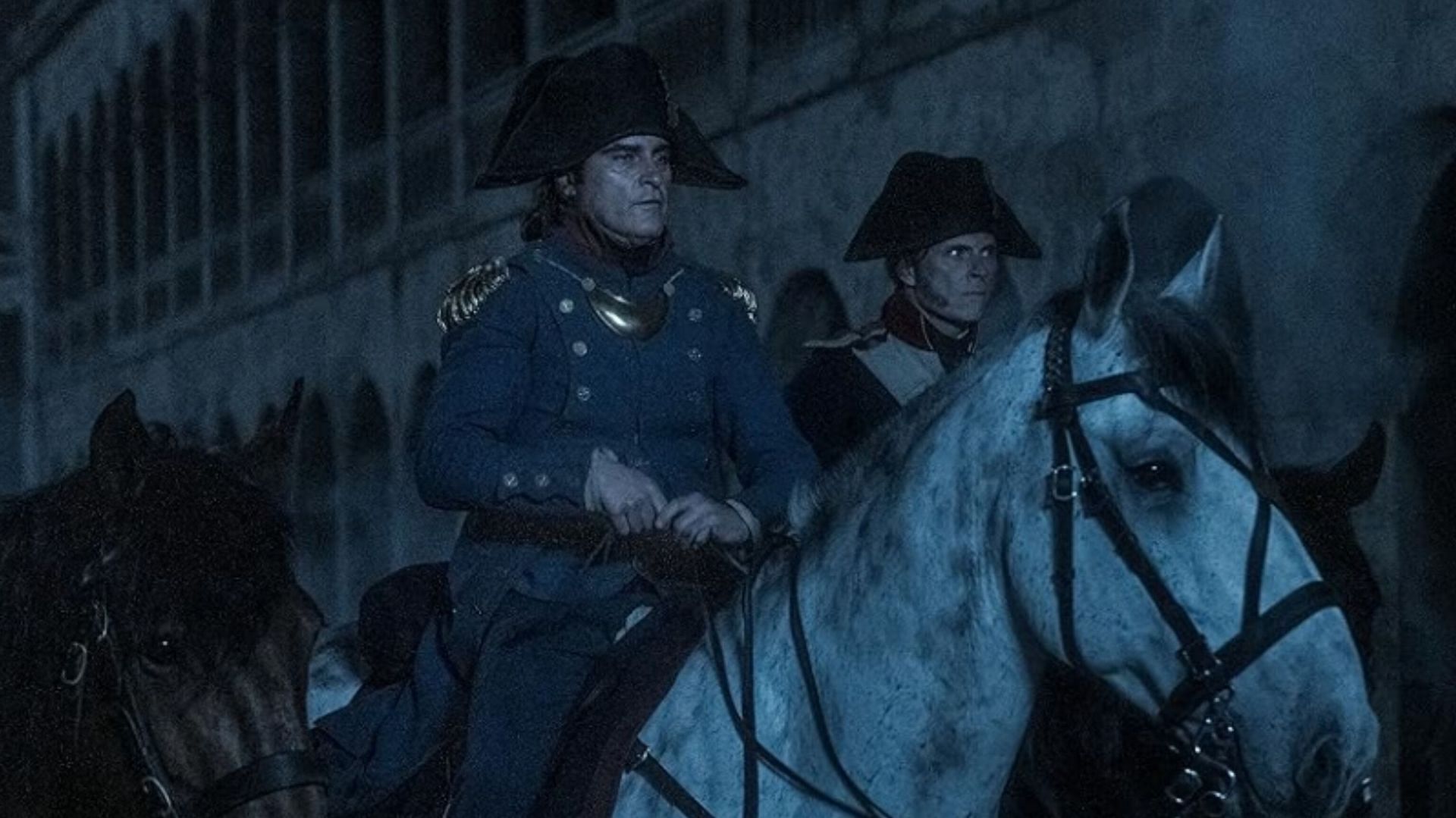 Joaquin Phoenix in Napoleon (2023) (image via Apple Studios)