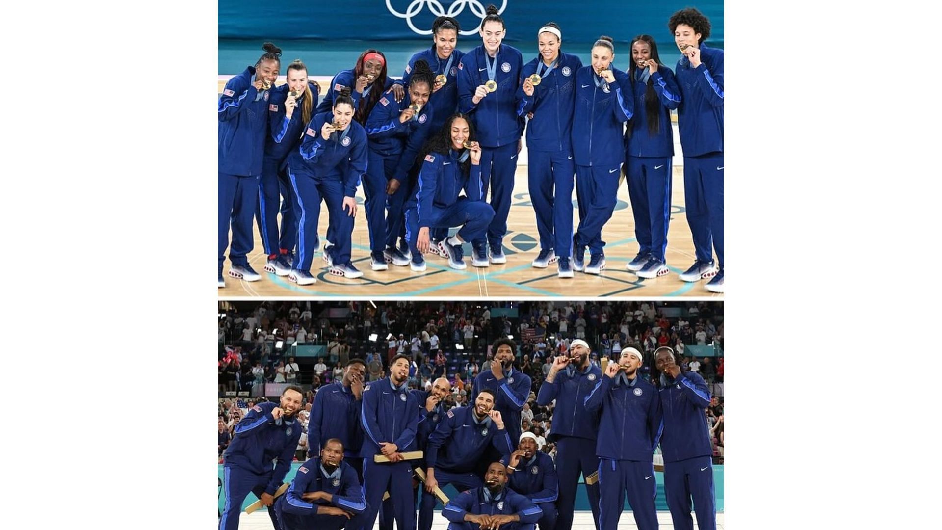 A'ja Wilson shares a picture of the USA men's and women's basketball teams. Image Credit: IG account of A'ja Wilson