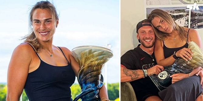 "Even prettier with that trophy smile" - Aryna Sabalenka's boyfriend Georgios Frangulis happy to witness her Cincinnati Open triumph in person