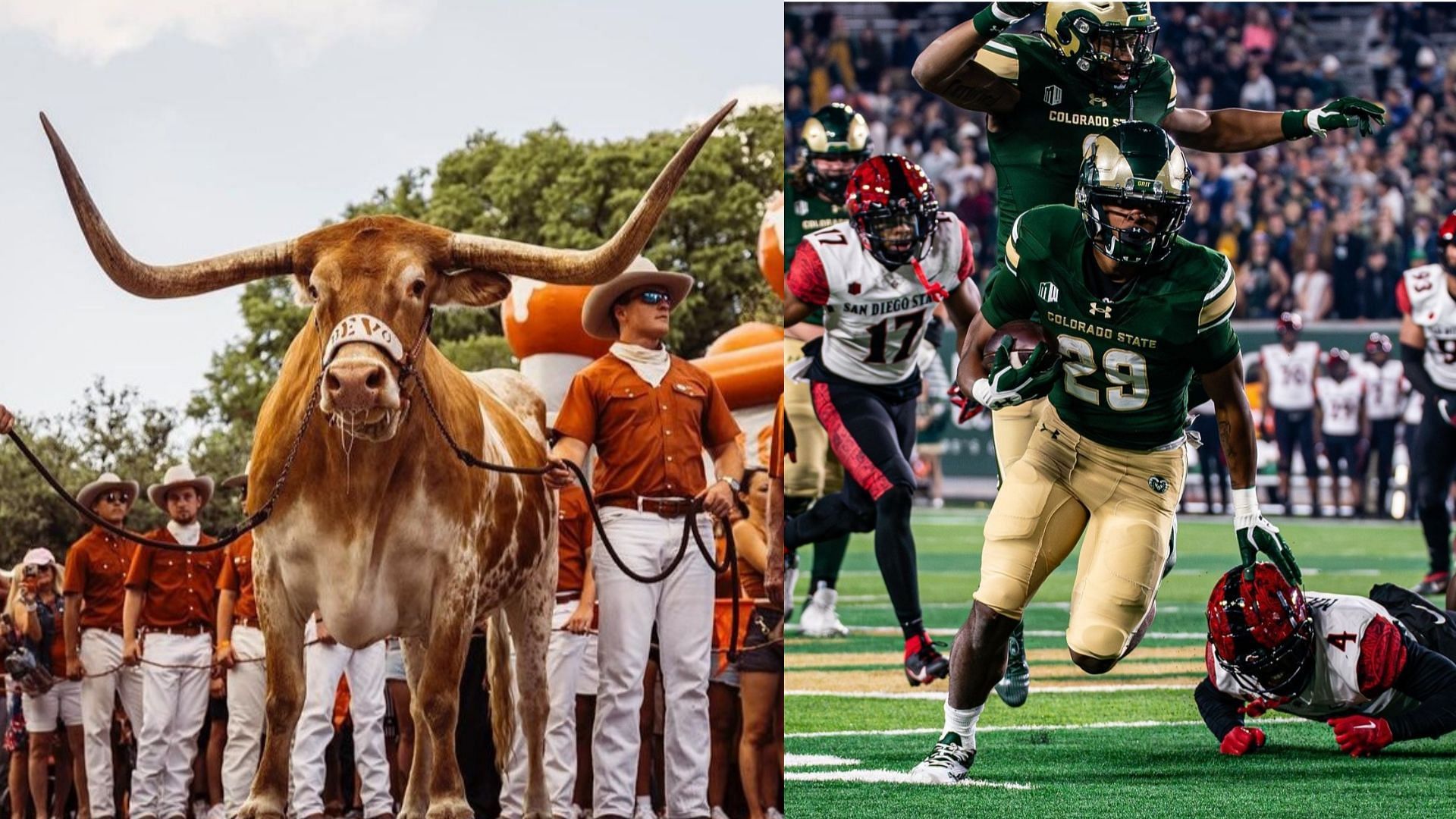 Picture Sources: texasfootball, CSUfootball (Instagram)