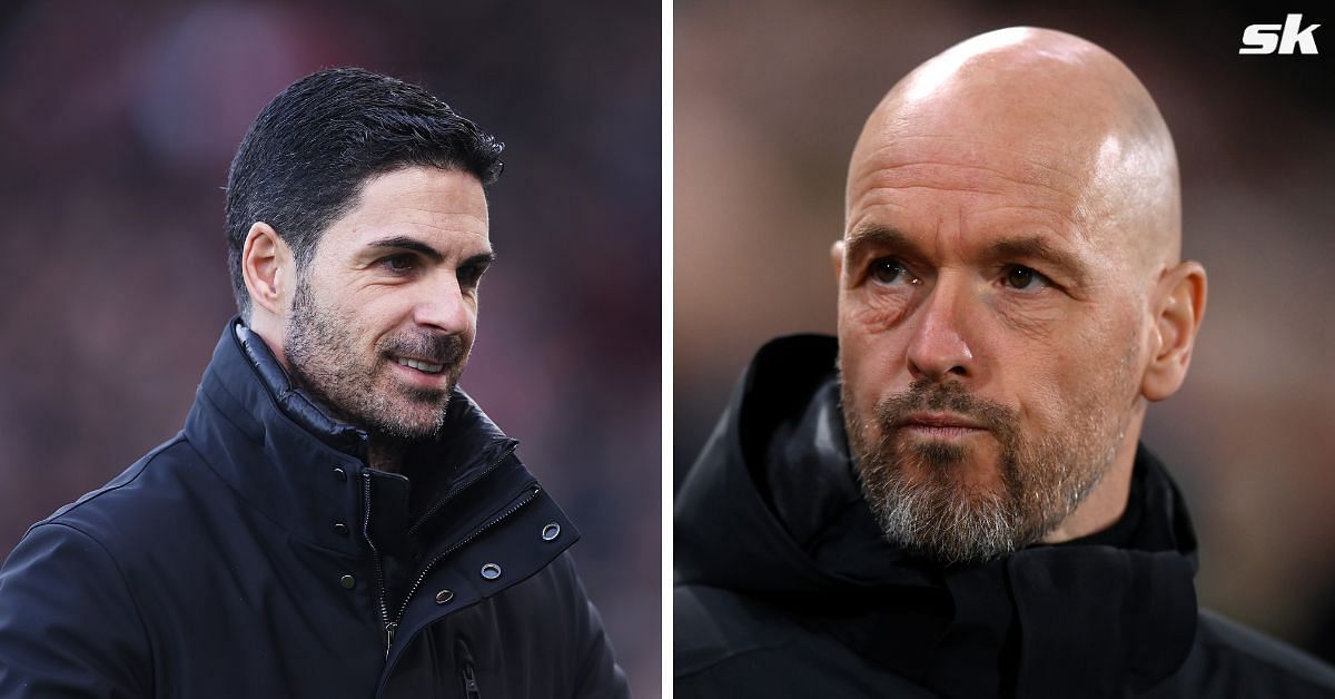 Arsenal boss Mikel Arteta (left) and Manchester United tactician Erik ten Hag