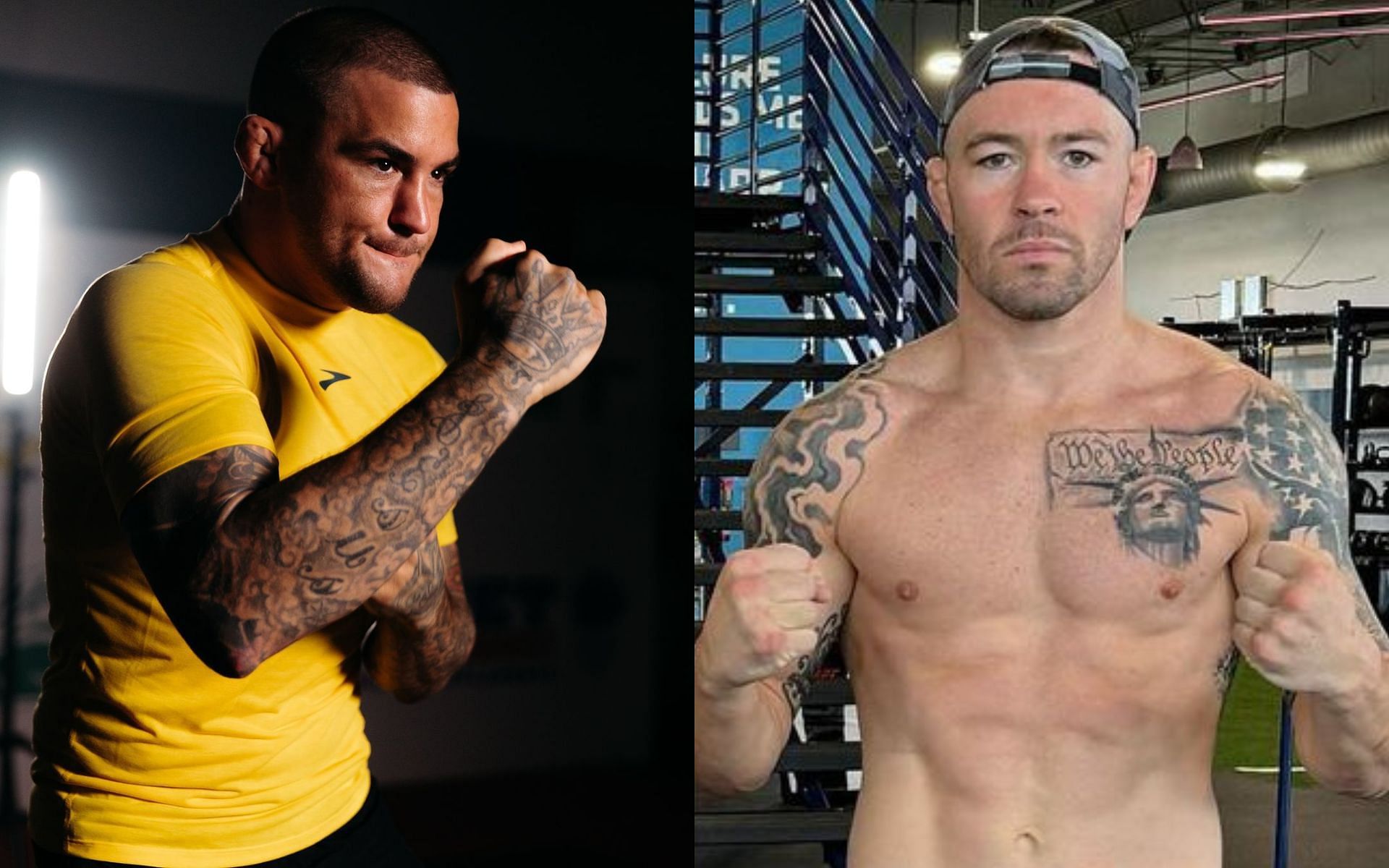 Dustin Poirier (left) Colby Covington