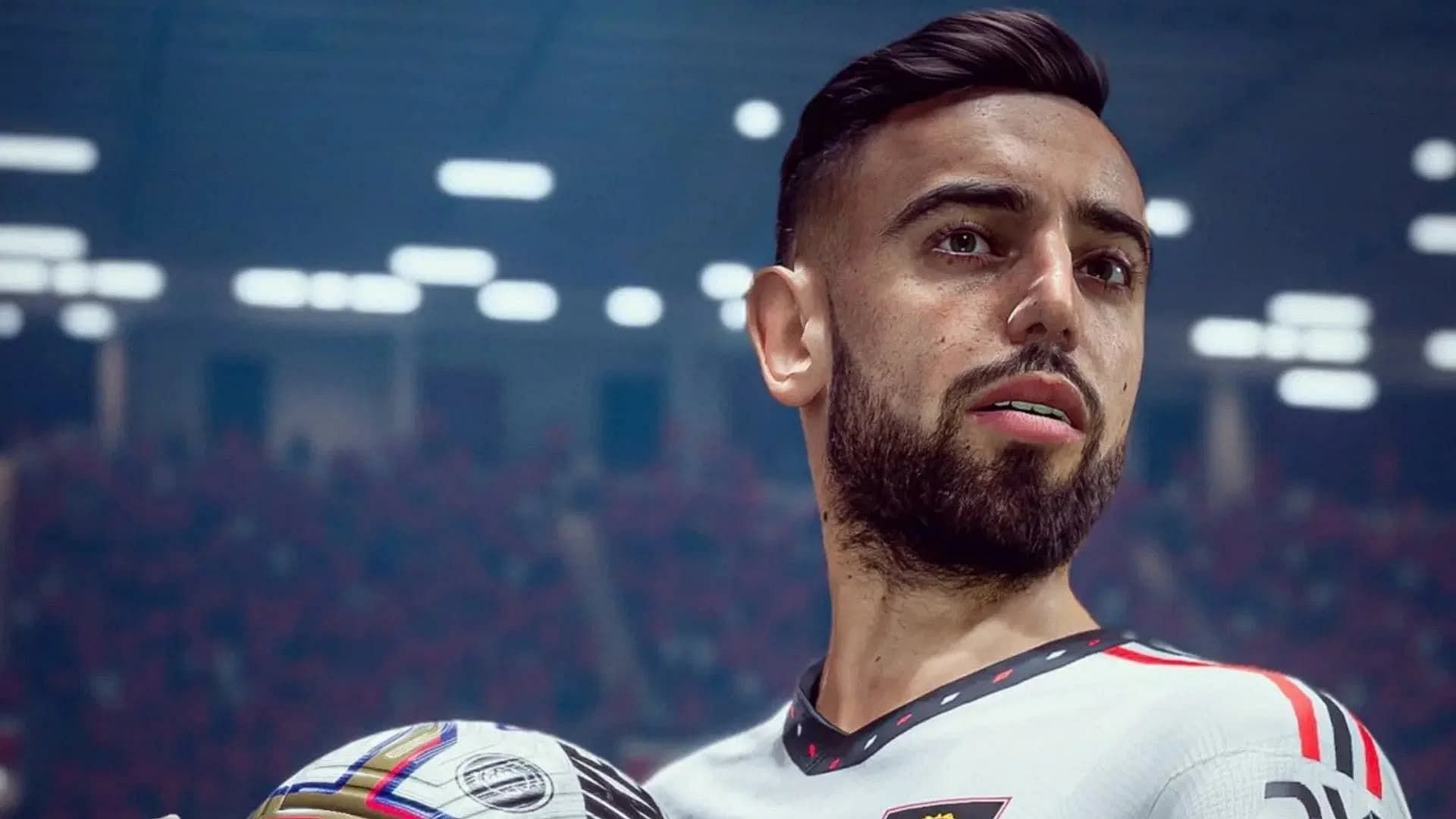 Bruno Fernandes, Manchester United&#039;s captain is expected to receive the highest EA FC 25 rating in the Red Devils&#039; squad (Image via EA Sports)