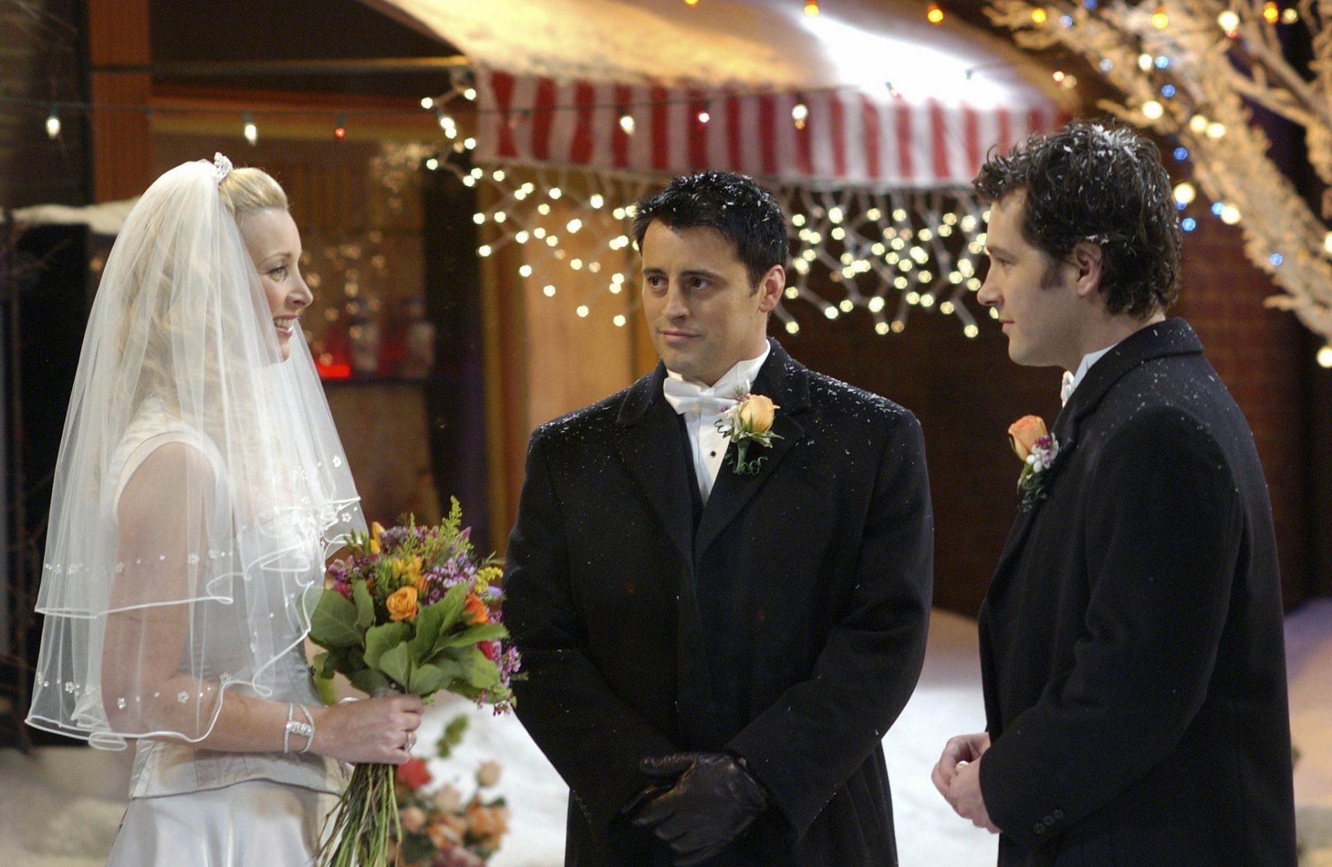 Joey officiating Pheobe and Mike&#039;s wedding (Image via NBC)