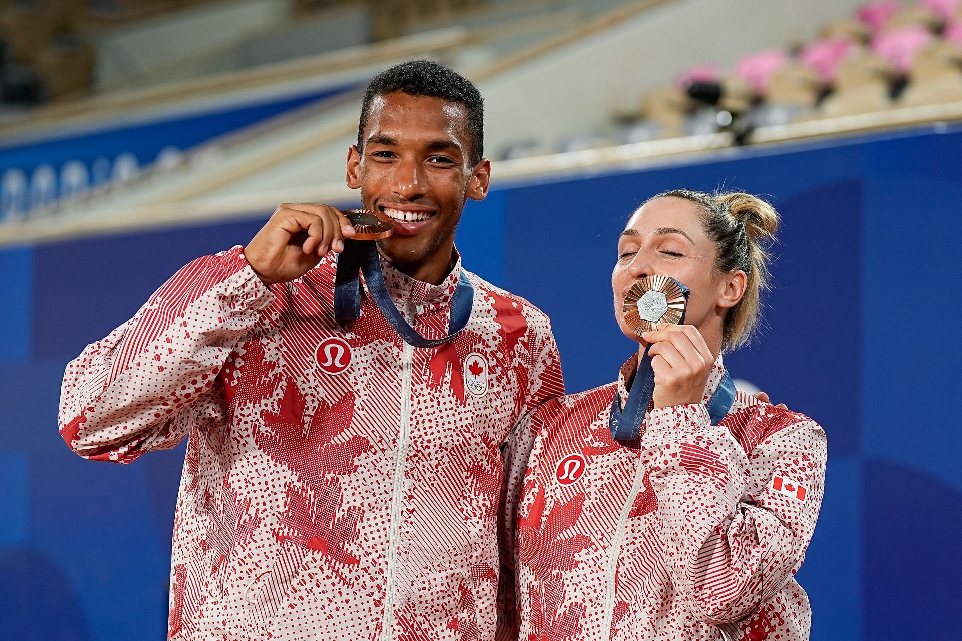 Felix Auger-Aliassime and Gabriela Dabrowski. (Image via Getty)