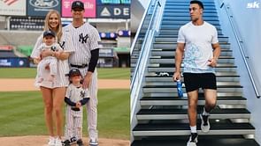 In Photos: Gerrit Cole's wife Amy shares son Caden's 'cloud 9(9)' moment as he bonds with Yankees superstar Aaron Judge