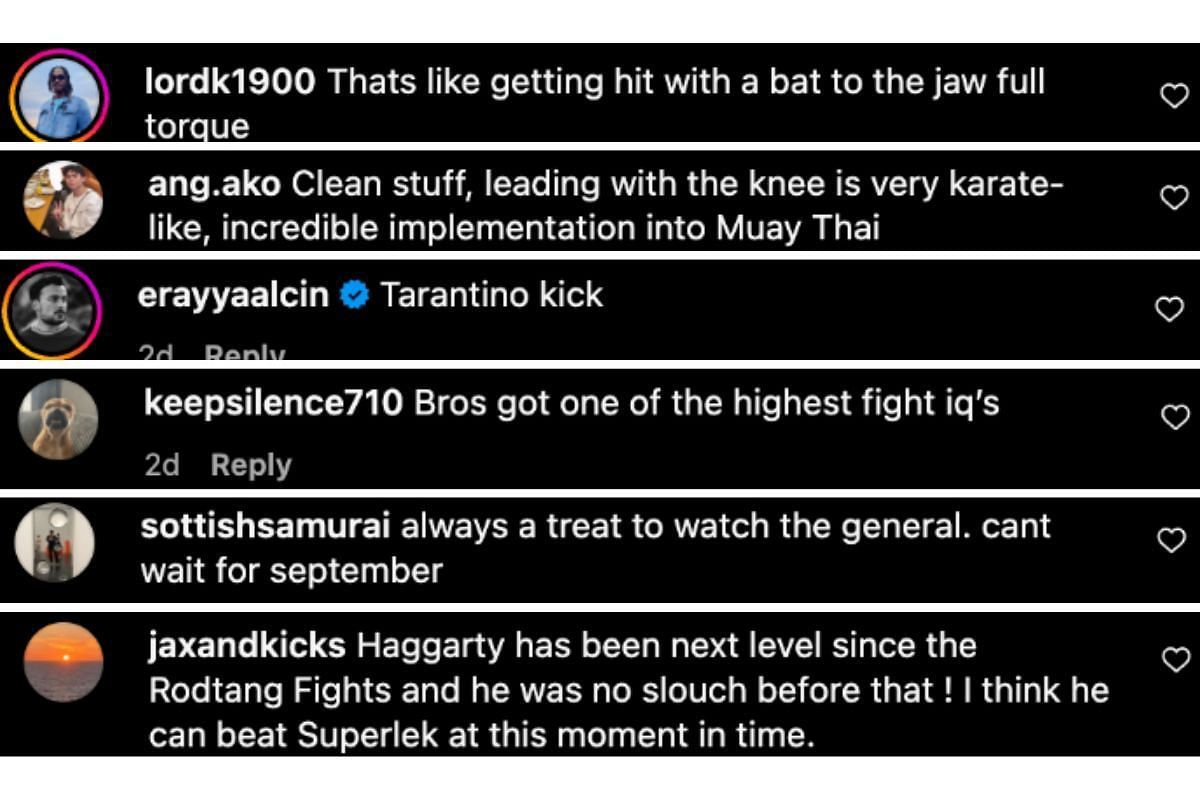 Screenshot of fans&#039; comments