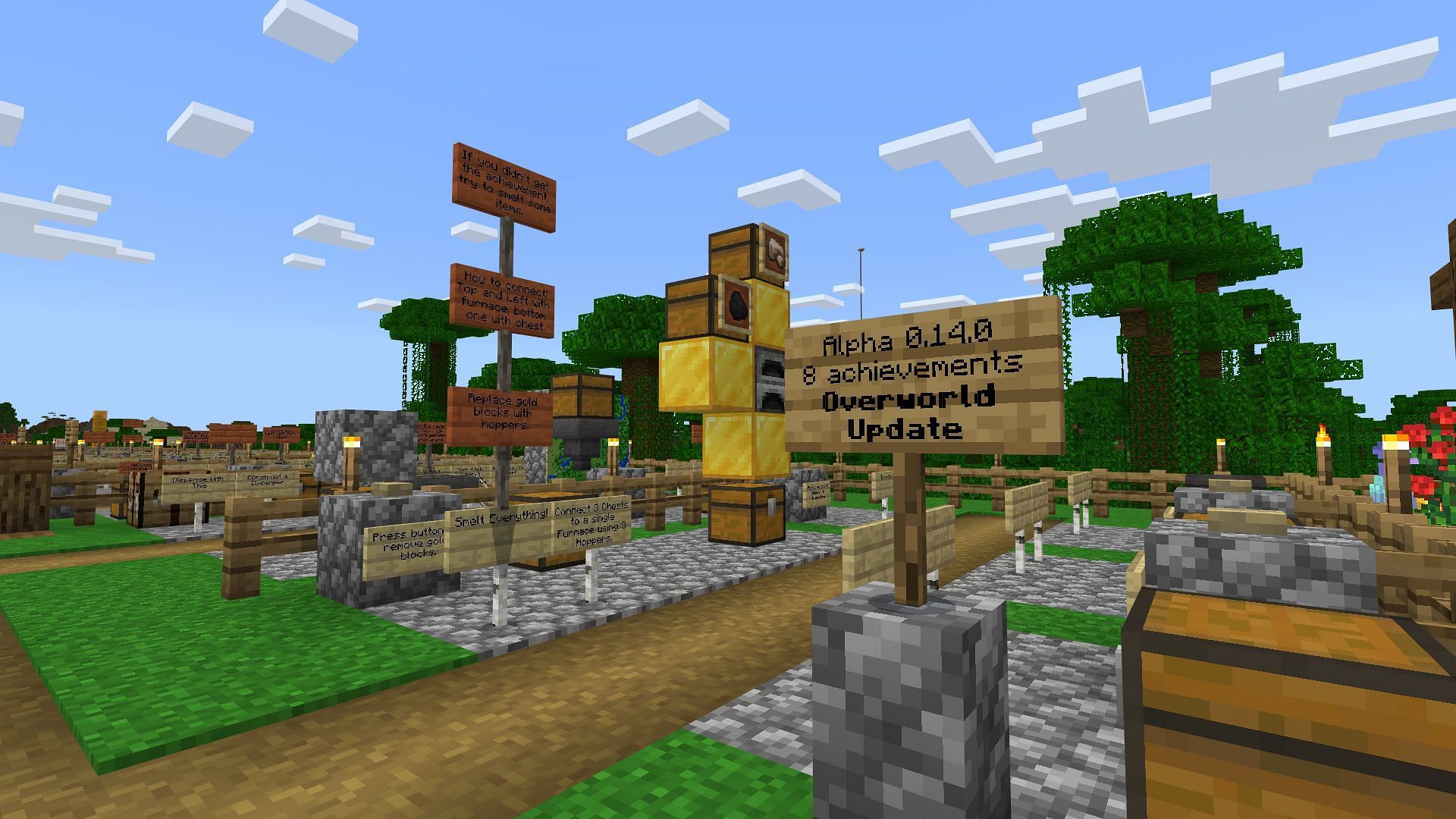 The map makes it easy to get all the Bedrock achievements (Image via Mojang)