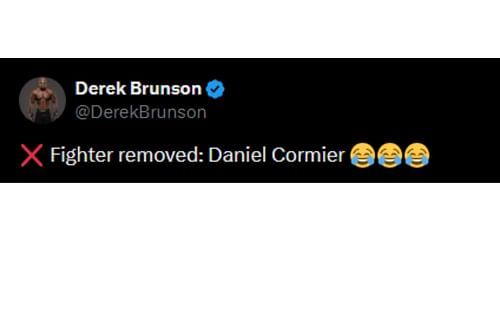 Brunson's tweet reacting to Cormier's comments [Image courtesy: @DerekBrunson - X]