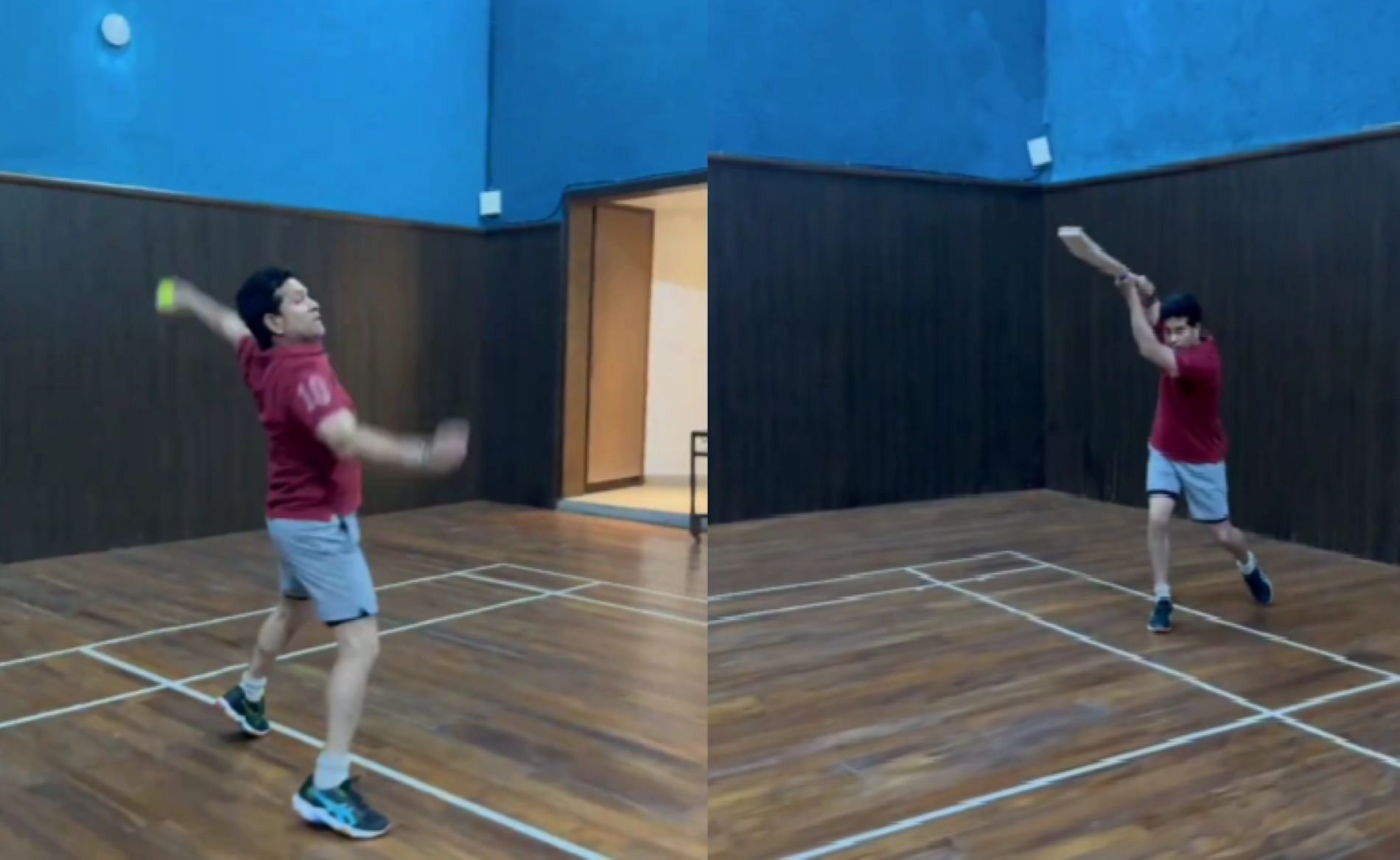 Tendulkar showcases his skill with the left hand [Credit: @sachin_rt X handle]