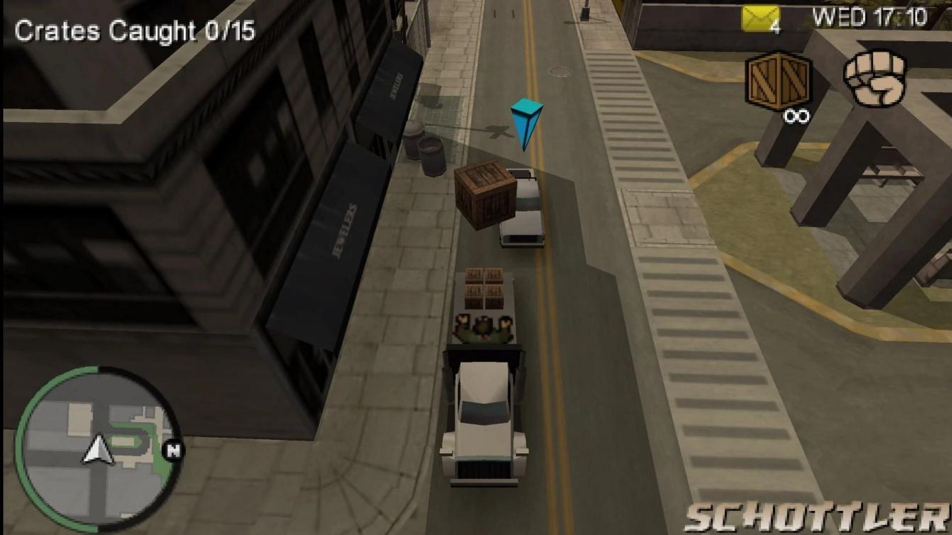 Throwing crates from the truck is quite challenging yet fun (Image via Rockstar Games || GTA Wiki)