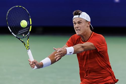 Holger Rune in action at the Cincinnati Open (Source: Getty)