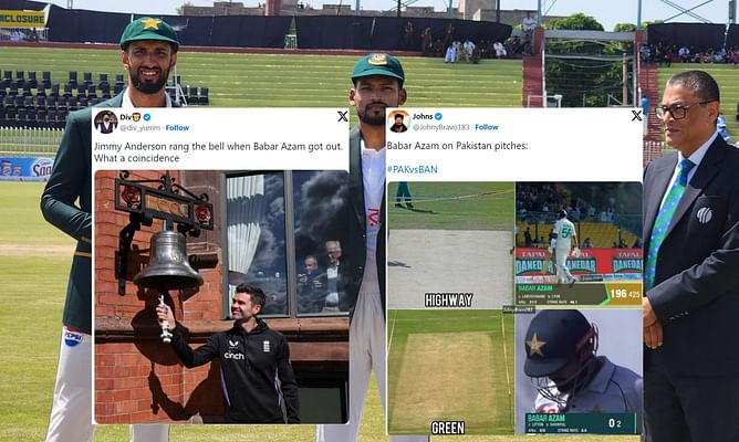 "Babar should be new CEO of make a wish foundation"- Top 10 funny memes after Babar Azam's 2-ball duck in PAK vs BAN 2024 1st Test