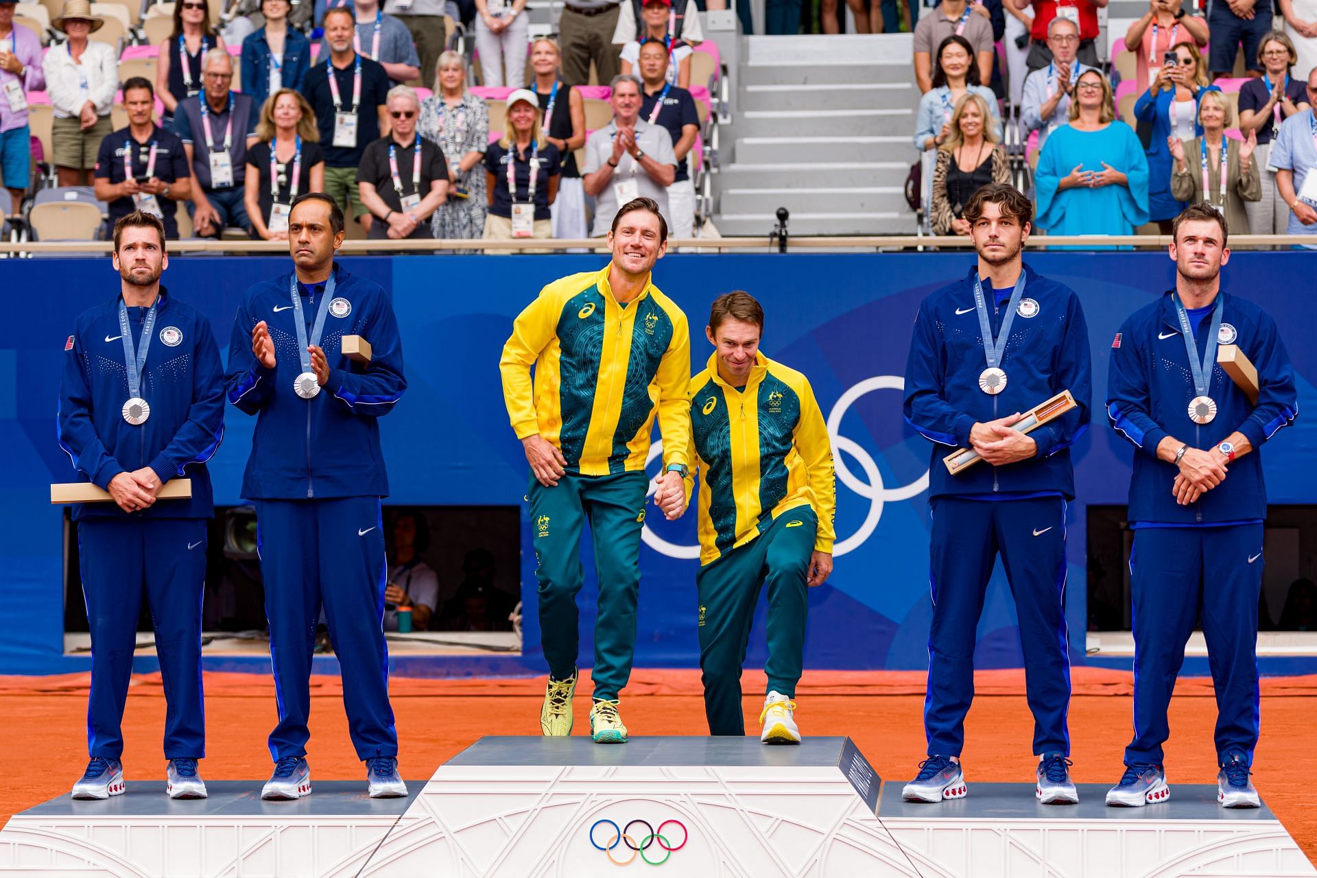 The men&#039;s doubles medalists at the Paris Olympics 2024. (Photo: Getty)