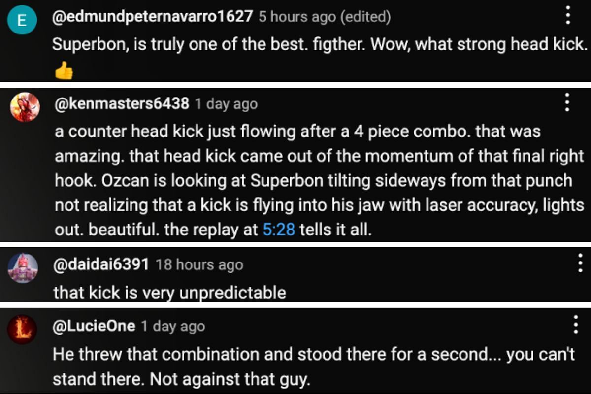 Screenshot of fans&#039; comments