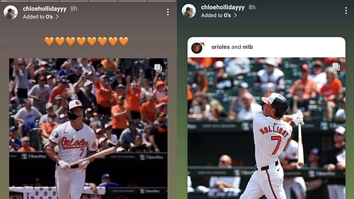 Jackson Holliday's wife Chloe shared on Instagram (Image source Chloe's IG)