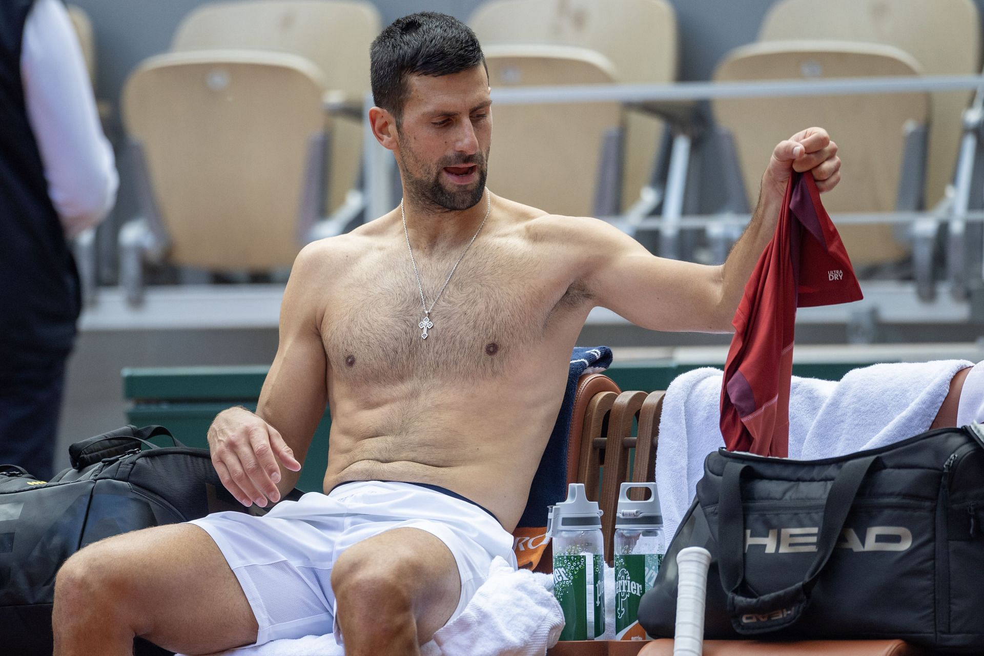 Djokovic is battling the heat at the US Open 2024. Source- Getty