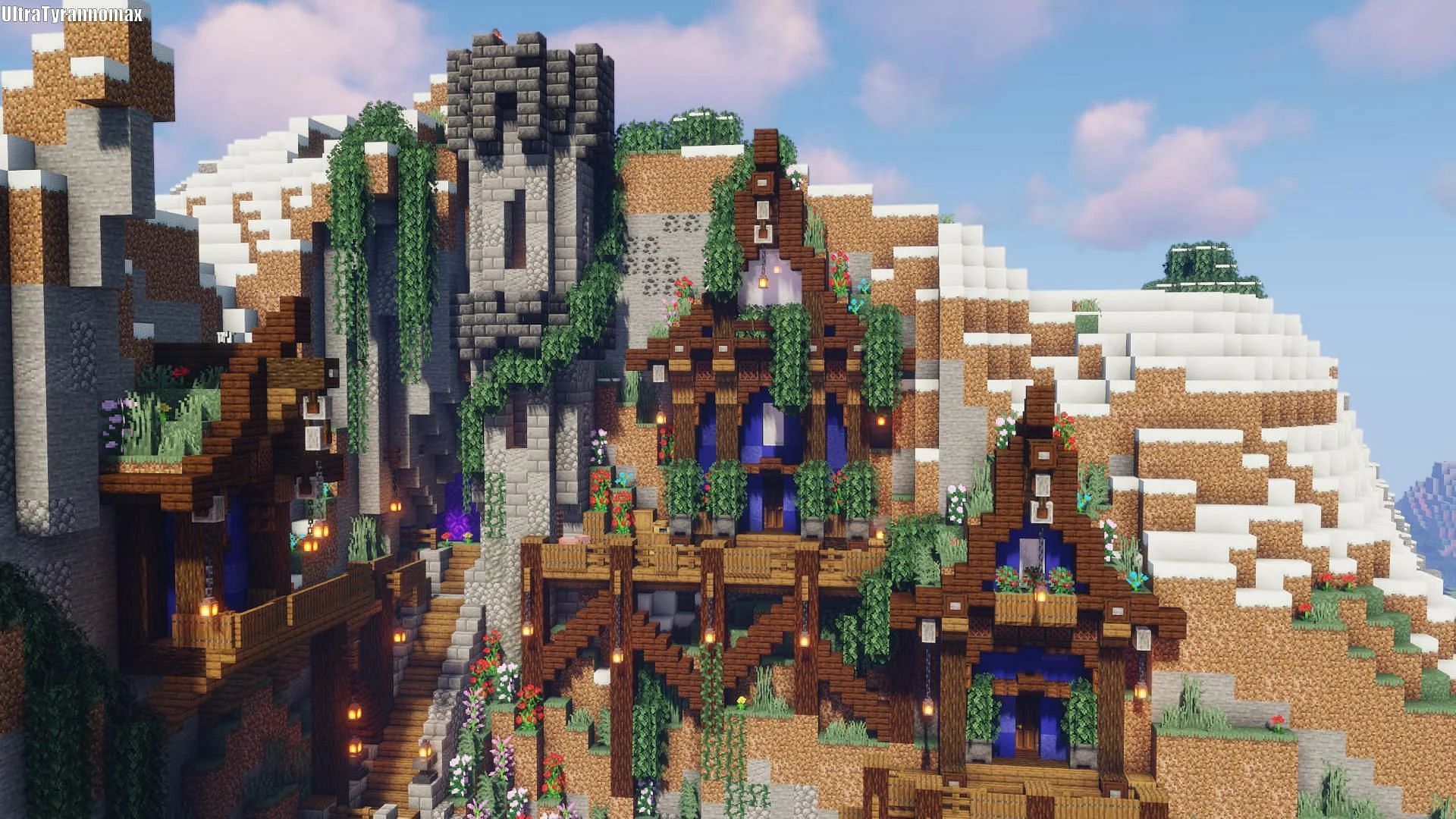 These Minecraft cliff base designs are sure to inspire amazing builds (Image via UltraTyrannomax/Reddit)