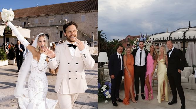 "Pasta la vista baby": Bruins teammates Hampus Lindholm, Jeremy Swayman spend gala time with their partners at David Pastrnak's Croatia wedding