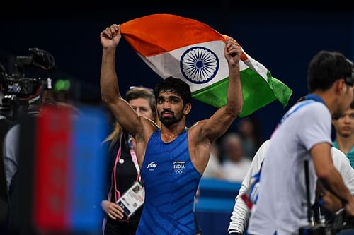 Aman Sehrawat won a wrestling bronze for India at Paris 2024 - Source: Getty