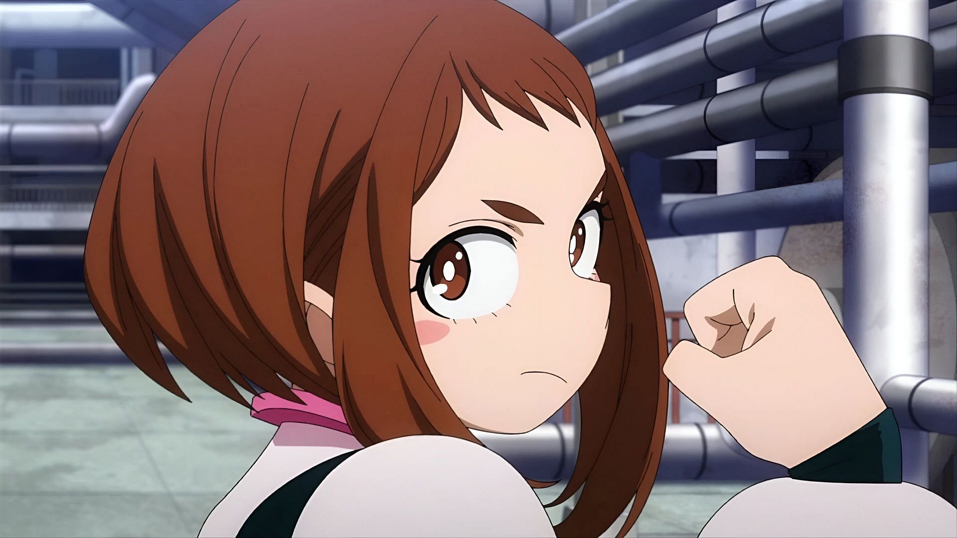 Uraraka as seen in the anime (Image via Bones)