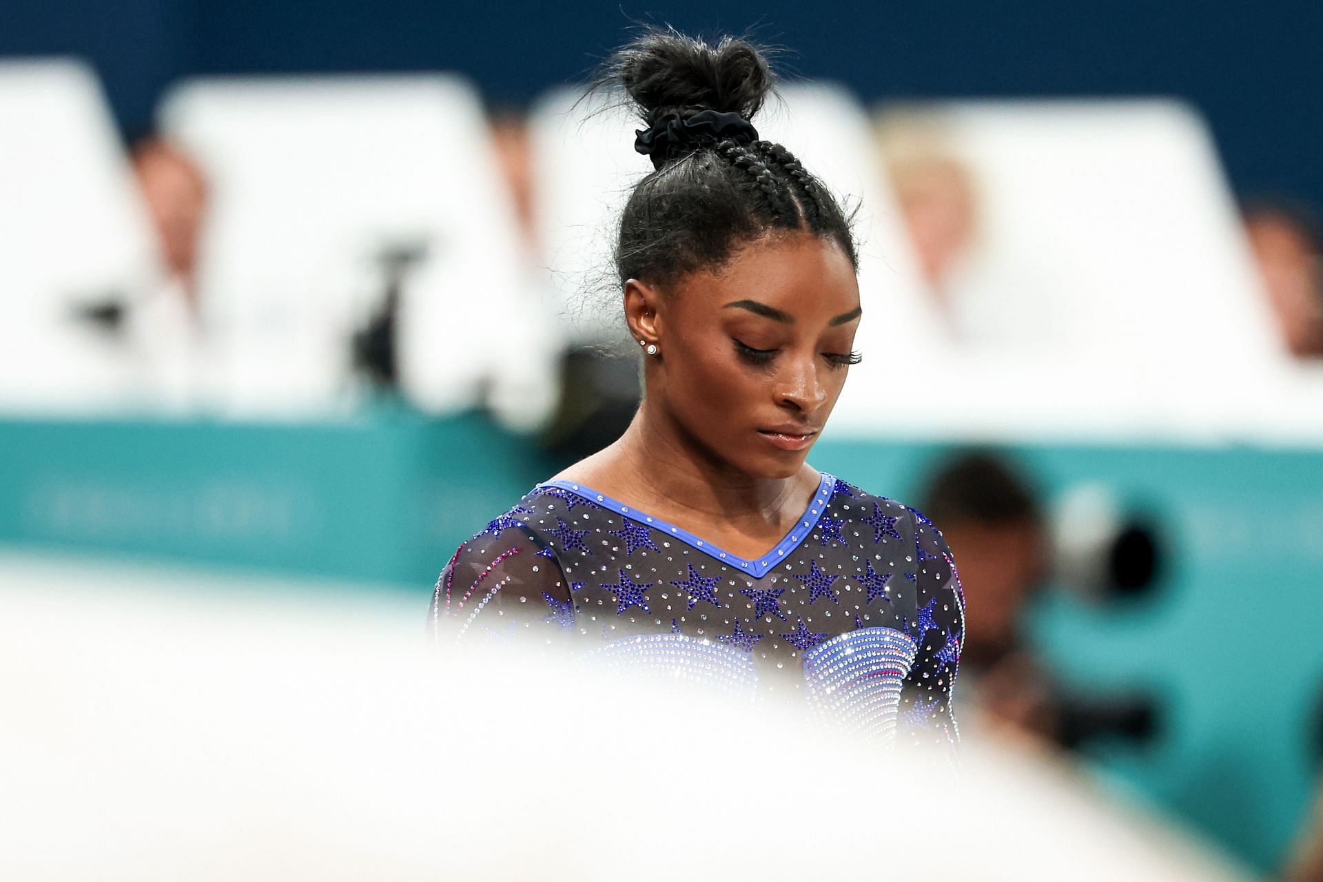 Simone Biles during Artistic Gymnastics - Olympic Games Paris 2024: Day 6 - Source: Getty