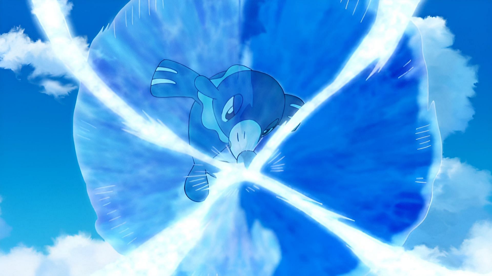 Popplio uses Aqua Jet in the anime (Image via The Pokemon Company)