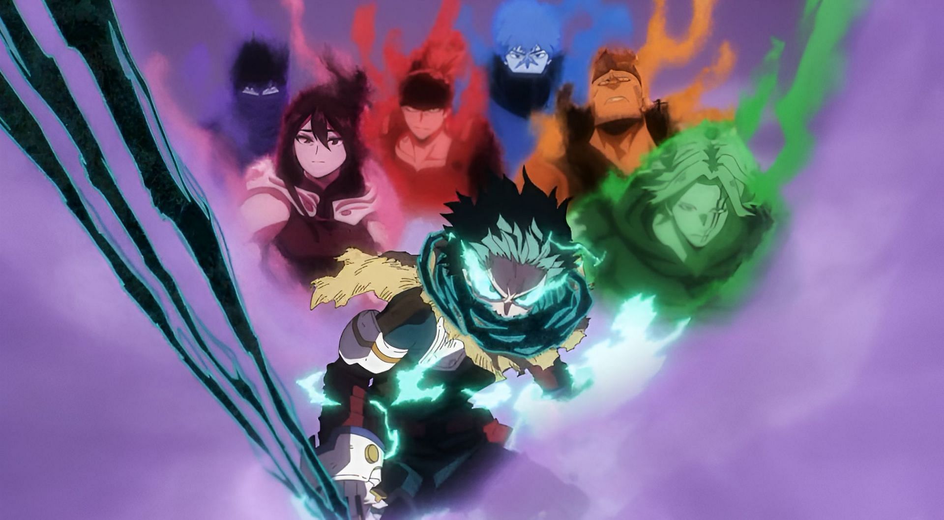 Deku, with all the vestiges, as seen in the anime (Image via Bones)