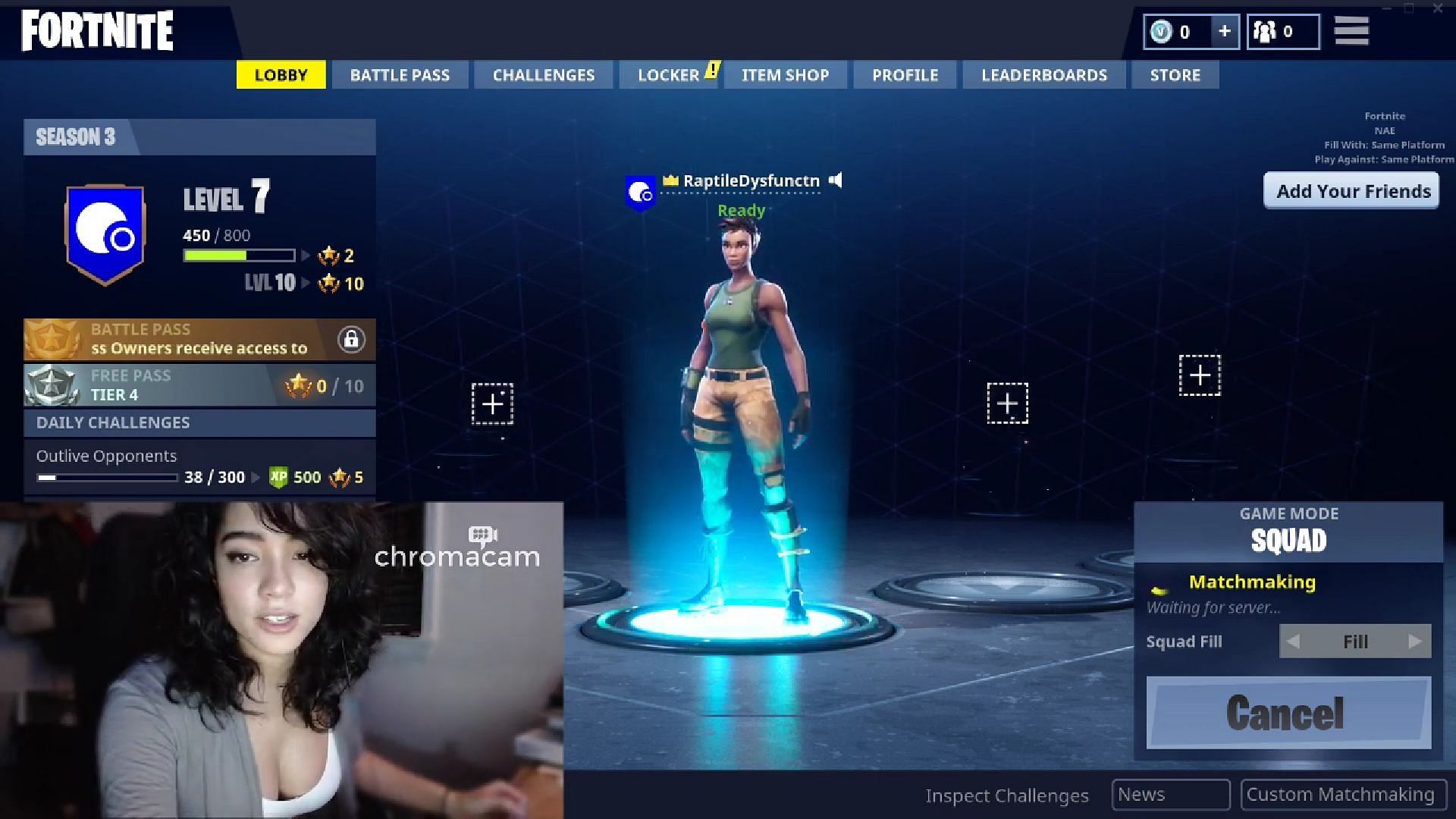 A younger Cinna playing Fortnite in a 2018 stream (Image via random69/YouTube)