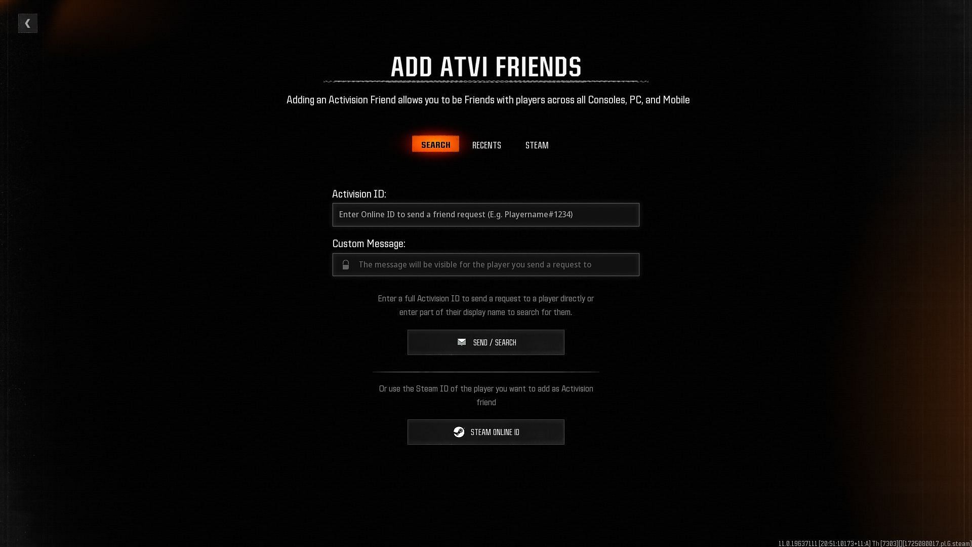 Social tab to add friends (Image via Activision)