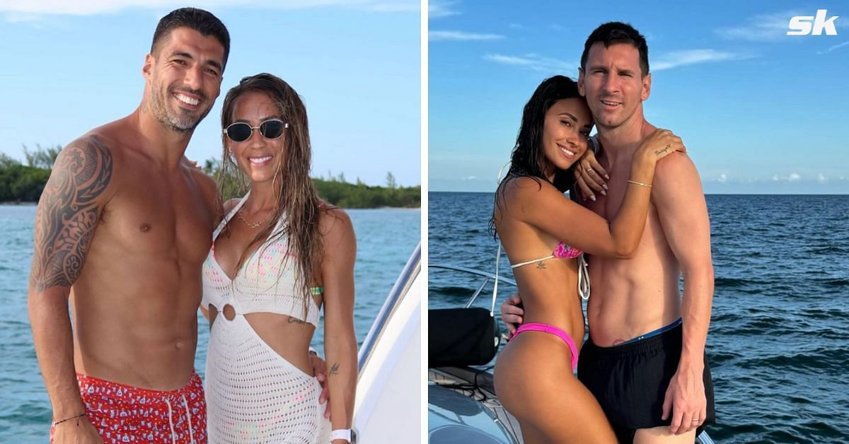 Luis Suarez and Sofi Balbi on vacation with Lionel Messi and Antonela Roccuzzo (Image via Instagram)