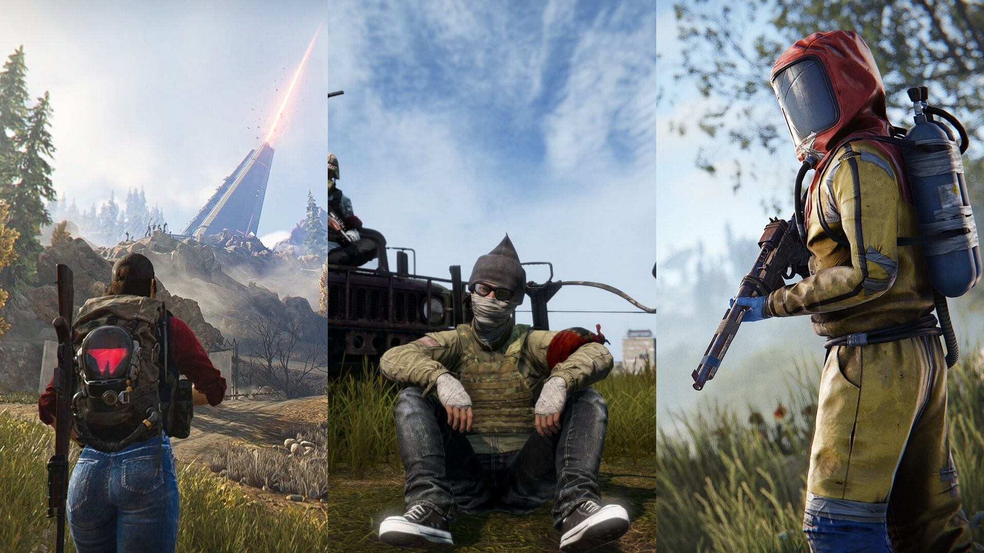 Survival MMOs to try while waiting for Dune Awakening (Image via Starry Studio, Bohemia Interactive, Facepunch Studios)