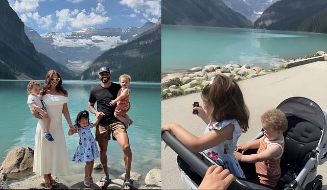 Evander Kane and girlfriend Mara Teigen enjoy majestic views of Banff with young family (Image Source: Mara Teigen Instagram)