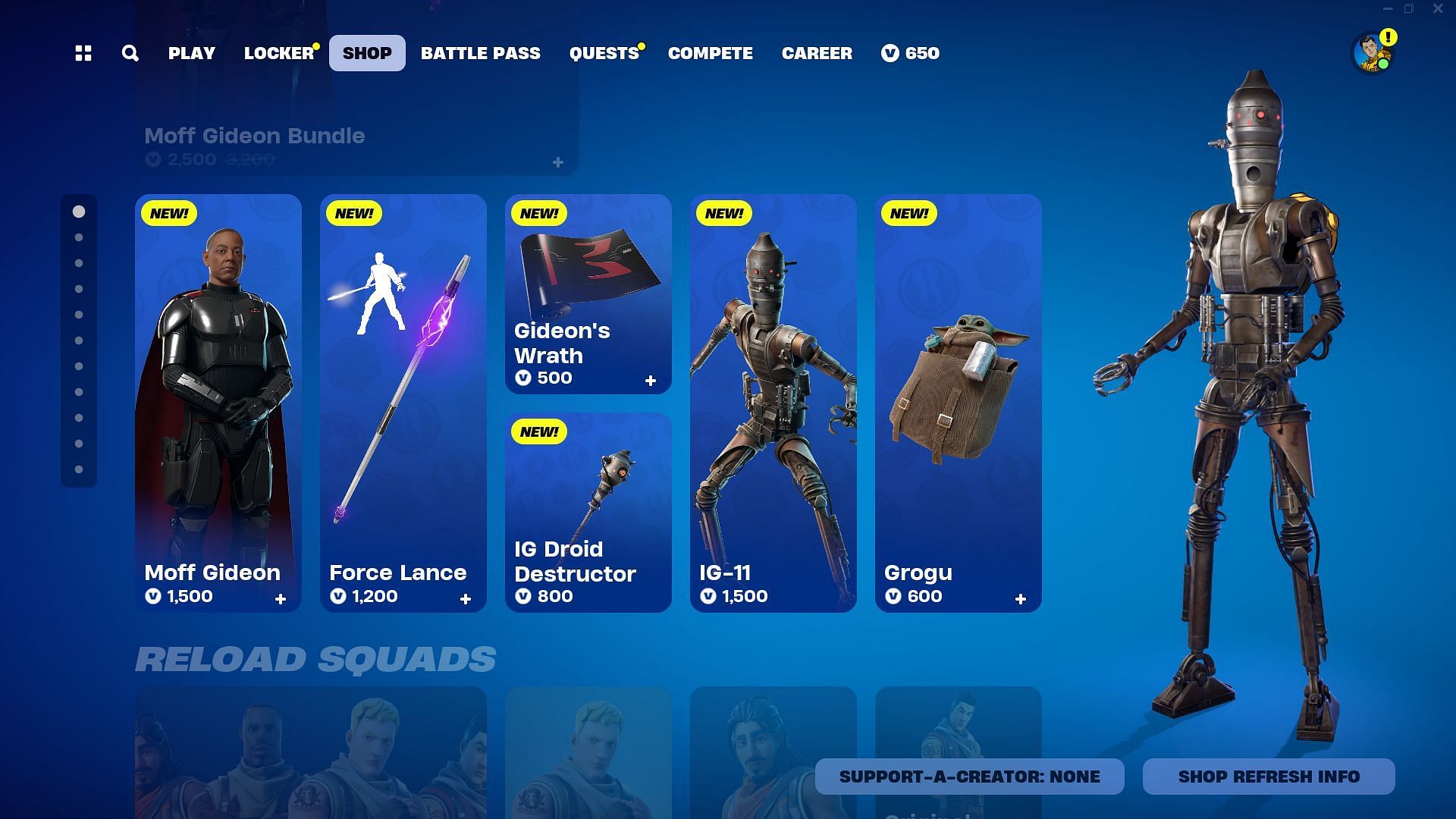 You can purchase the IG-11 skin in Fortnite separately (Image via Epic Games)