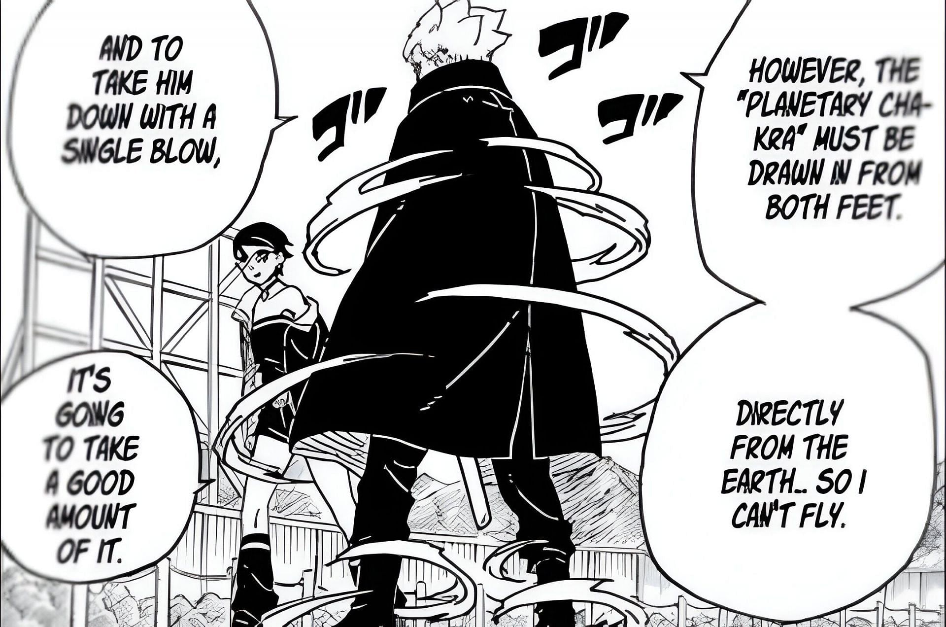 The protagonist telling Sarada about the flaw of his technique (Image via Shueisha)