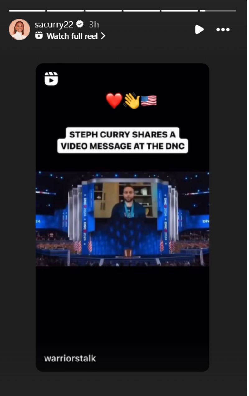 Sonya reacts to her son&#039;s endorsement of Kamala Harris (Image: Sonya Curry Instagram story)