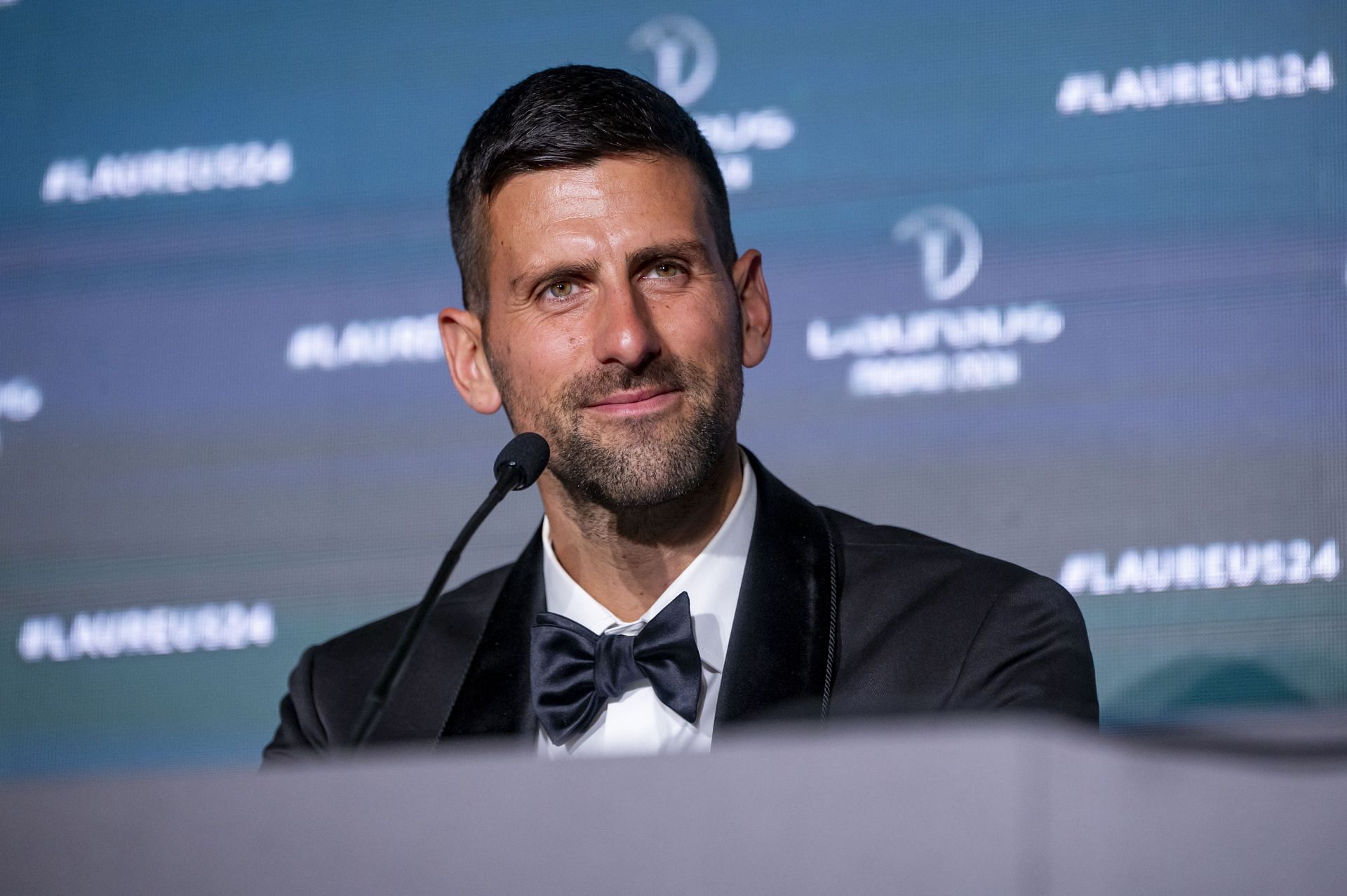 Novak Djokovic at the 2024 Laureus World Sport Awards in Madrid | Getty