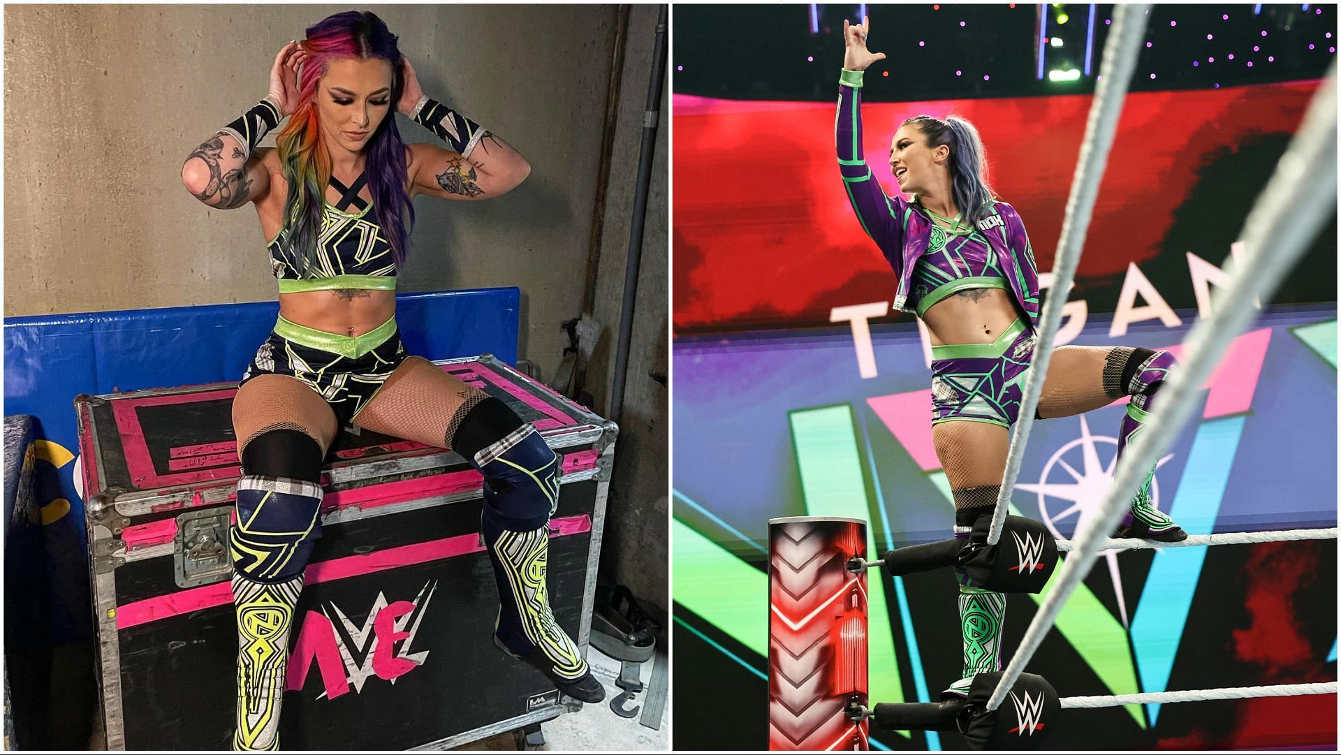 Tegan Nox backstage and in the ring on WWE RAW