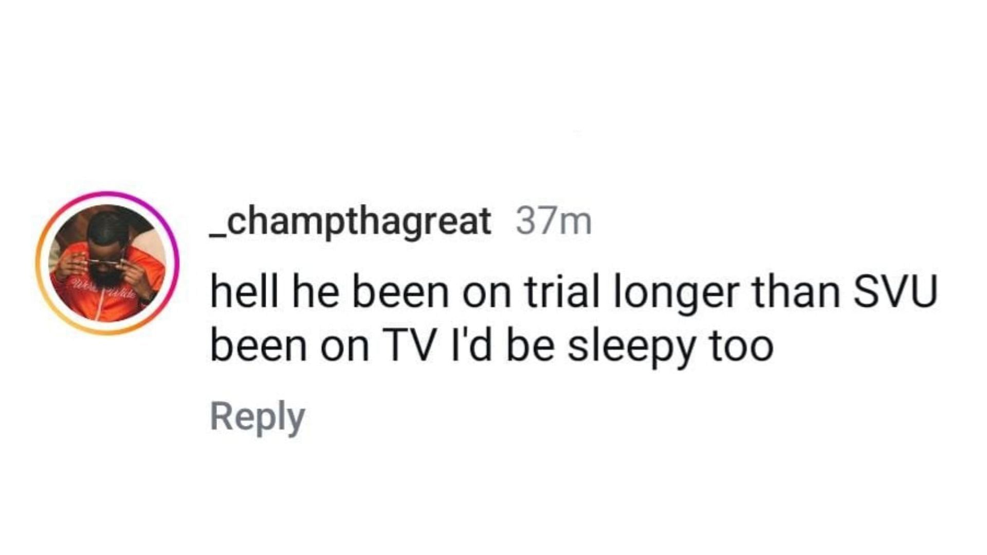 Netizens reacted Young Thug was spotted taking a nap during the trial (Image via Instagram / _champthegreat)