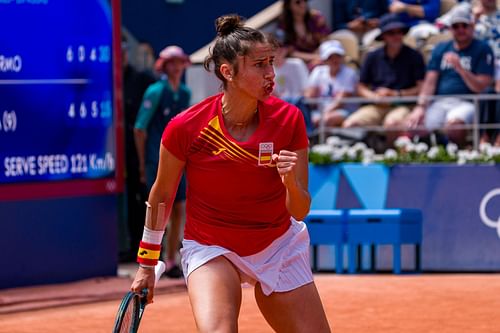 Sara Sorribes Tormo at the Paris Olympics 2024. (Photo: Getty)