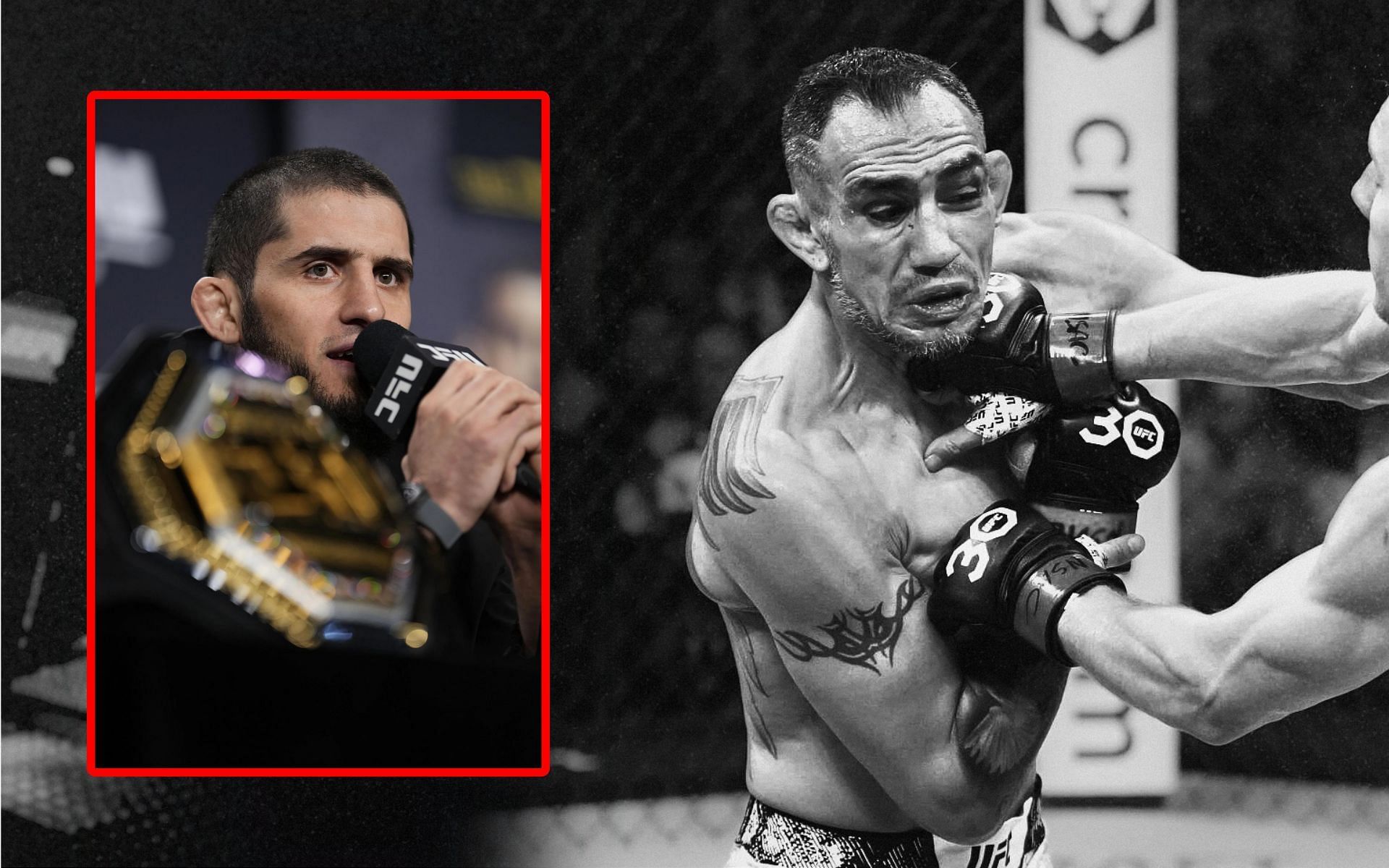 Islam Makhachev (inset) belittles Tony Ferguson