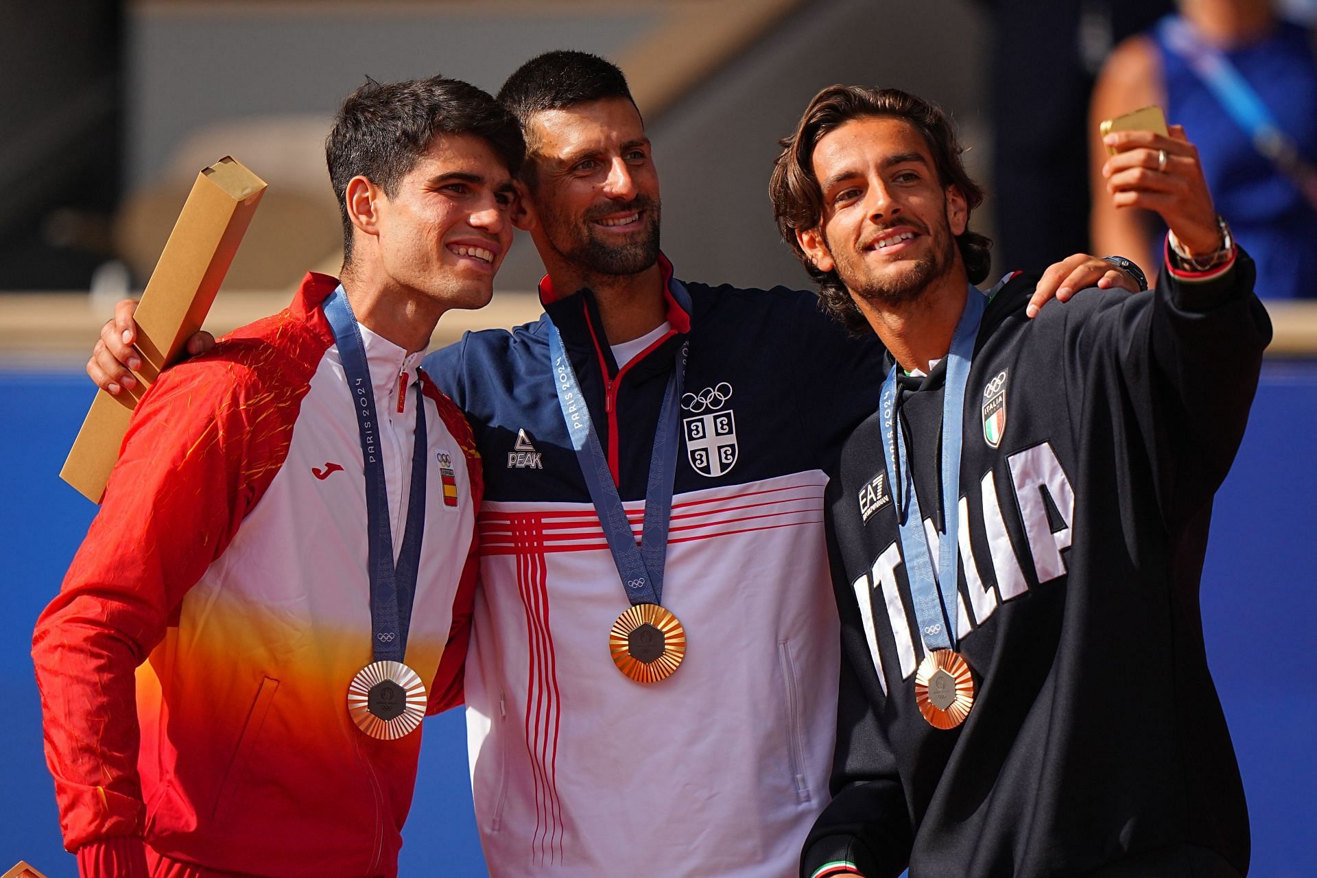 Men&#039;s tennis singles medalists at the 2024 Summer Olympics. (IMAGE: Getty)