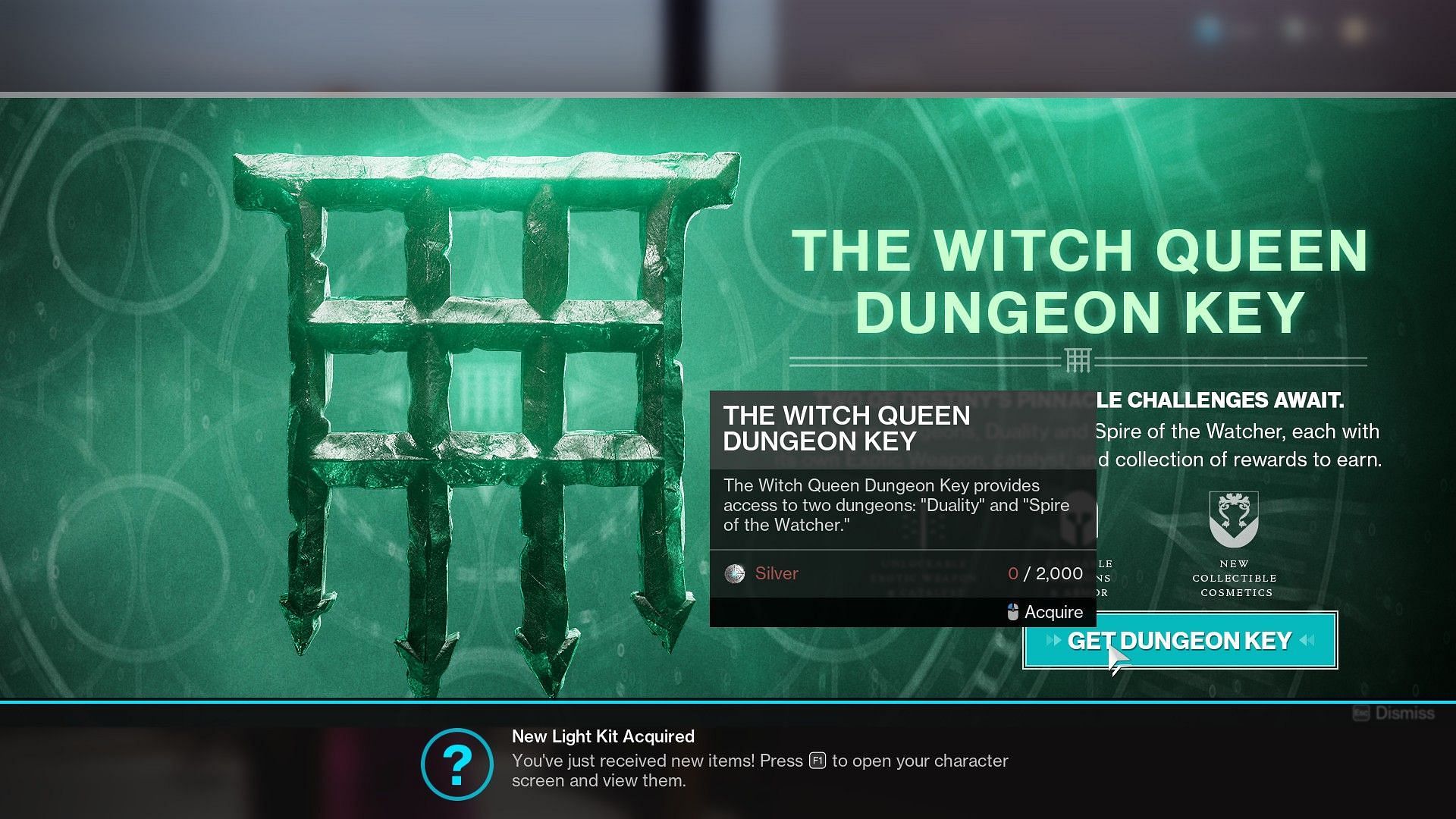 Dungeon Key price (Image via Bungie)